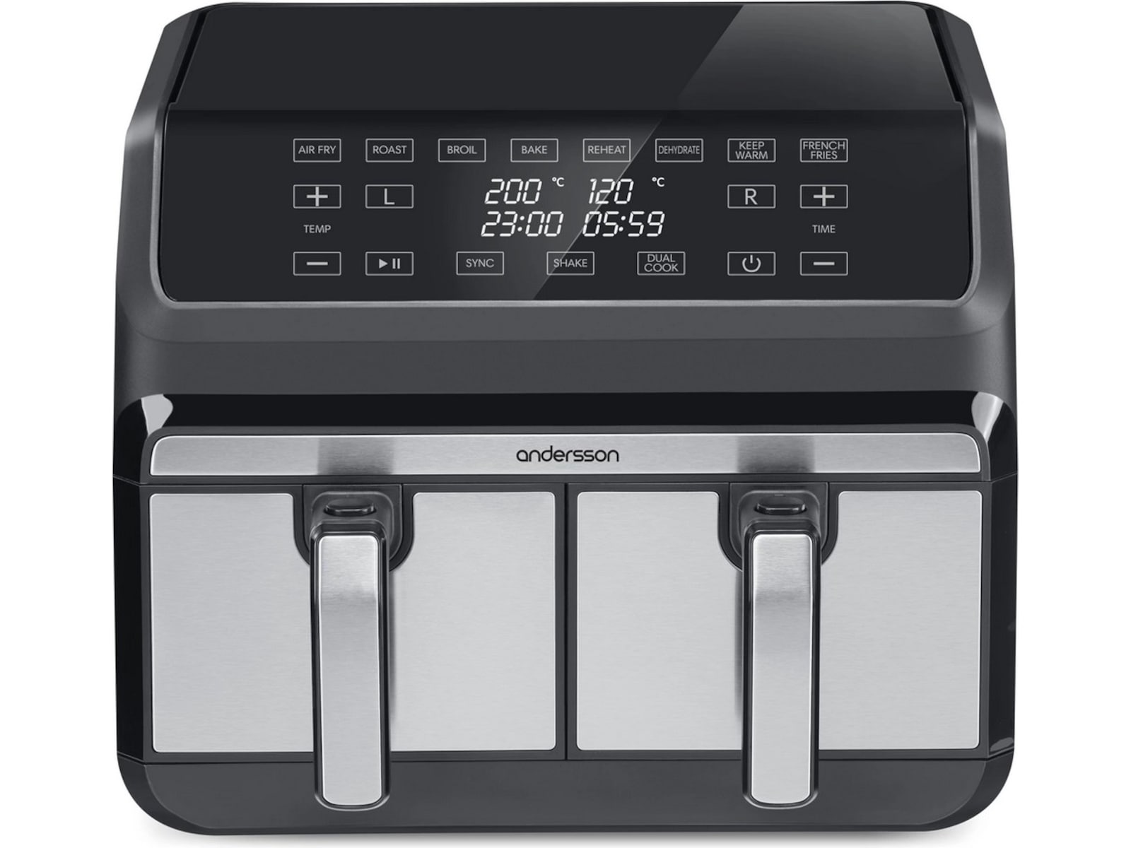 Andersson AFR 2.5 airfryer med 2 kurver (sort) -B-Grade Demo hjem & fritid