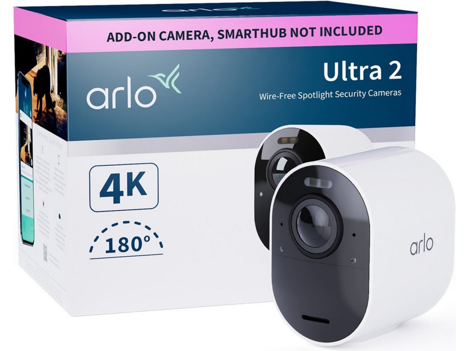 Arlo Ultra 2 Spotlight-kamera (hvit) Overvåkningskameraer