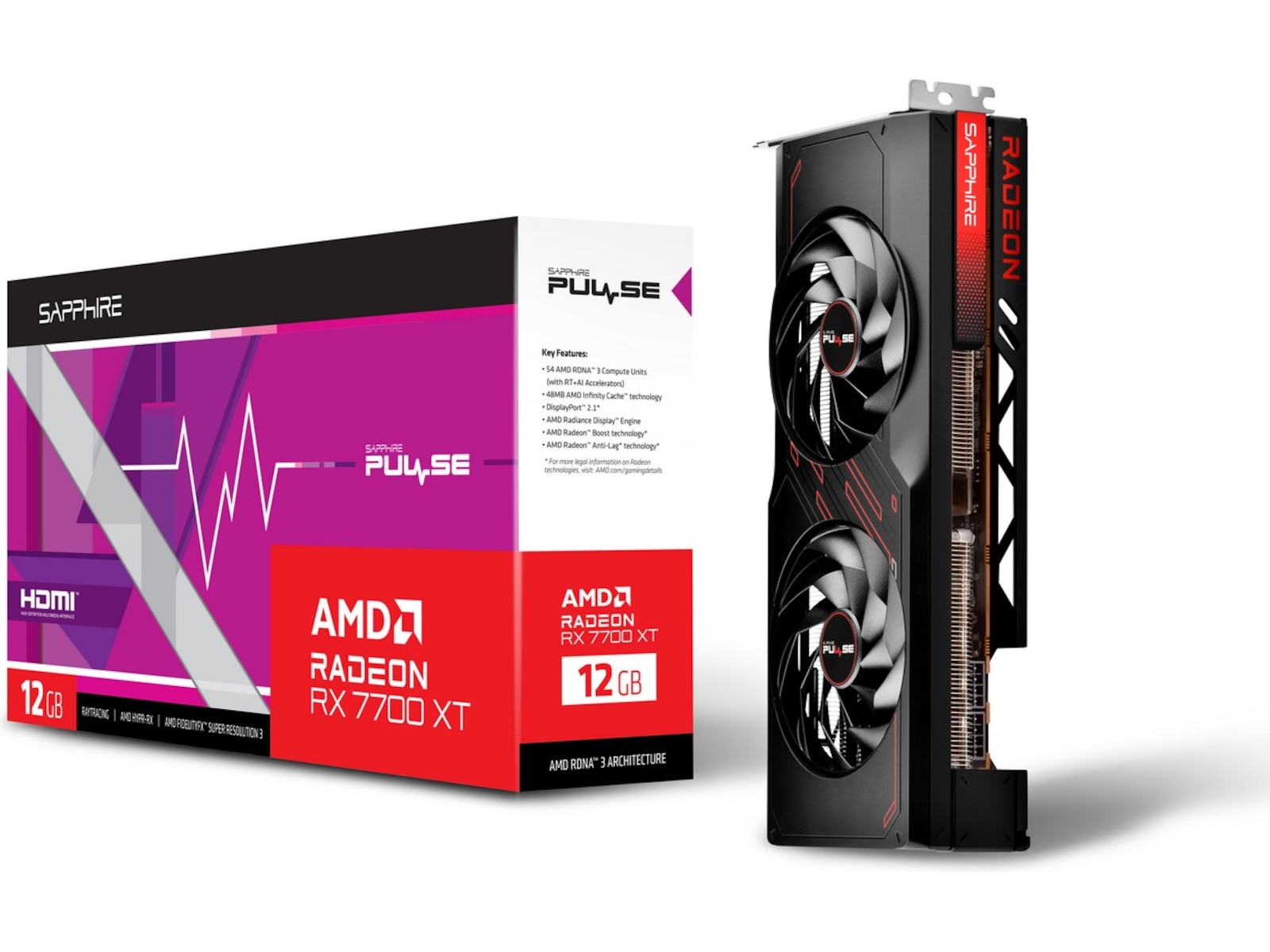 Sapphire PULSE AMD Radeon RX 7700 XT -B-Grade Demo skjermkort