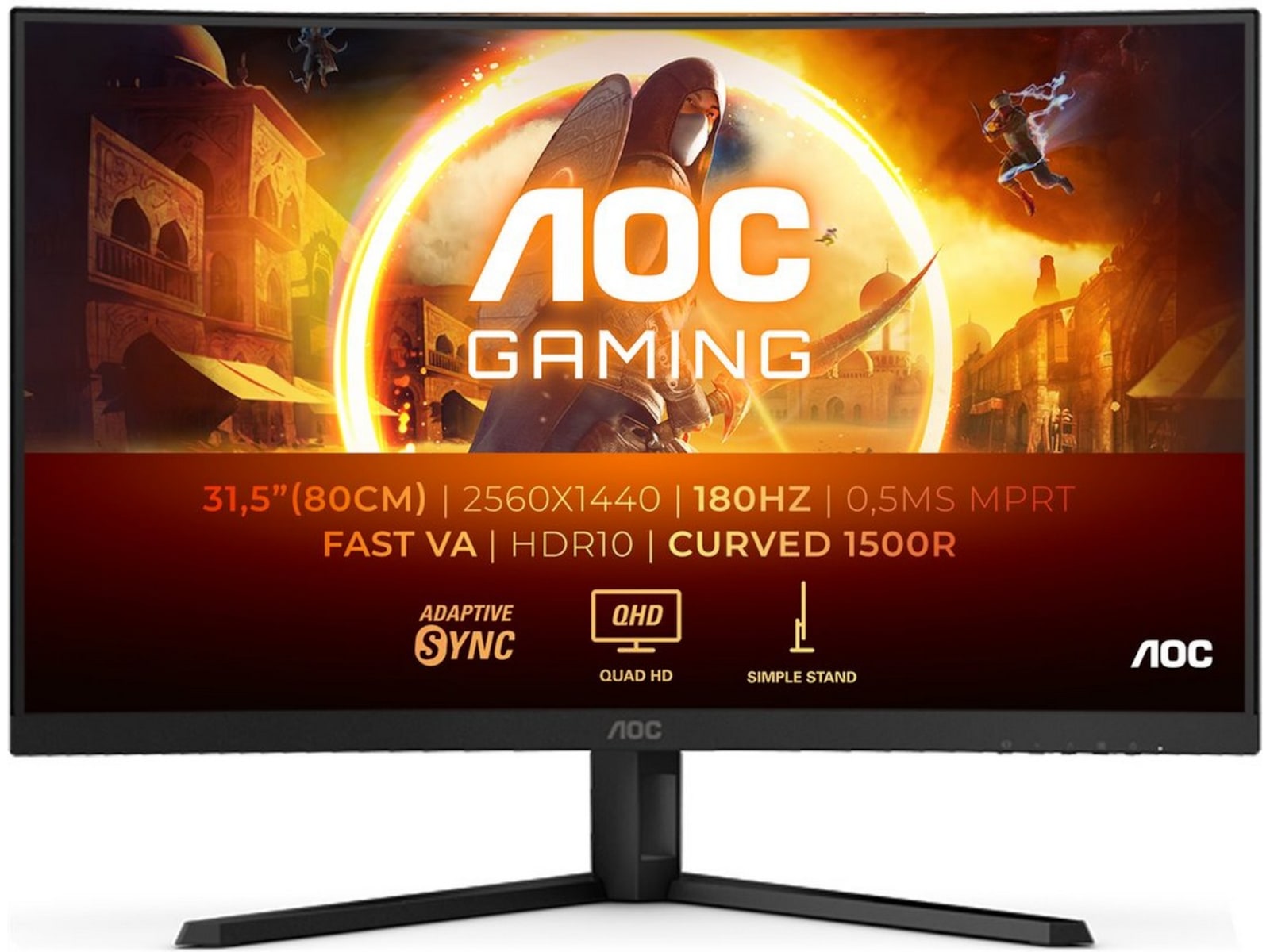 AOC 32" curved gamingskjerm CQ32G4VE Gamingskjermer
