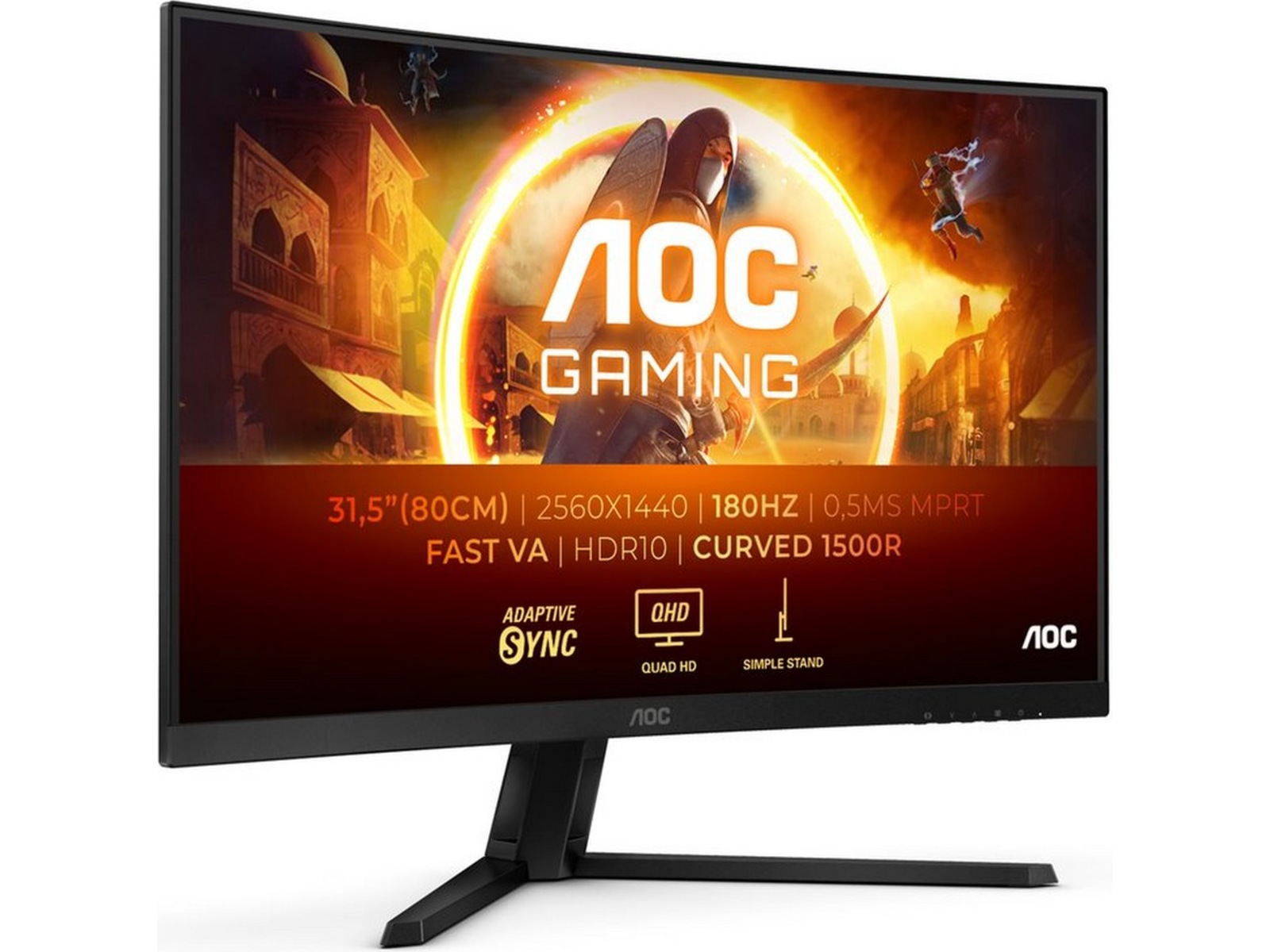 AOC 32" curved gamingskjerm CQ32G4VE -B-Grade Demo skjermer