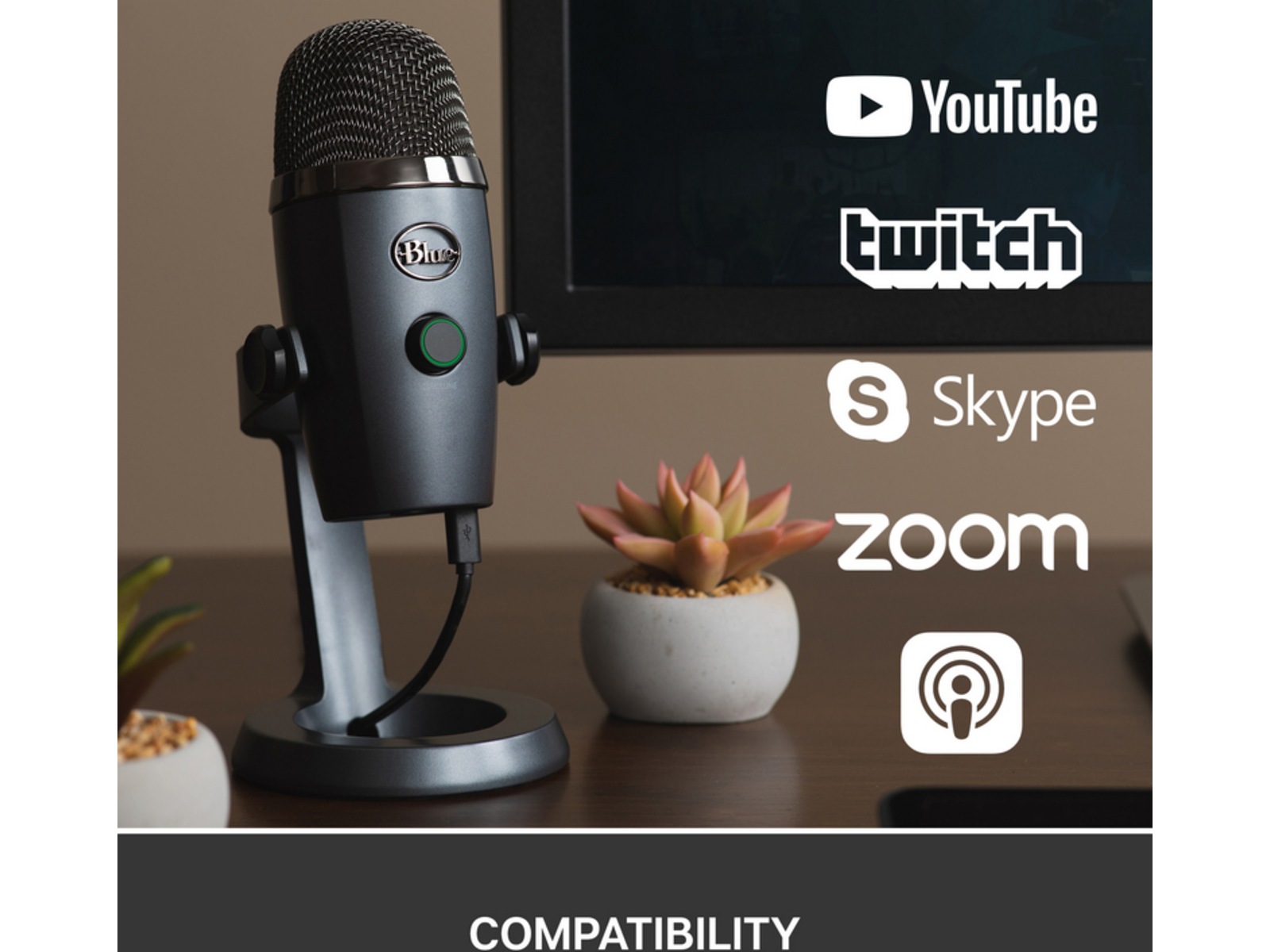 Blue Yeti Nano Mikrofon Shadow Grey Mikrofon