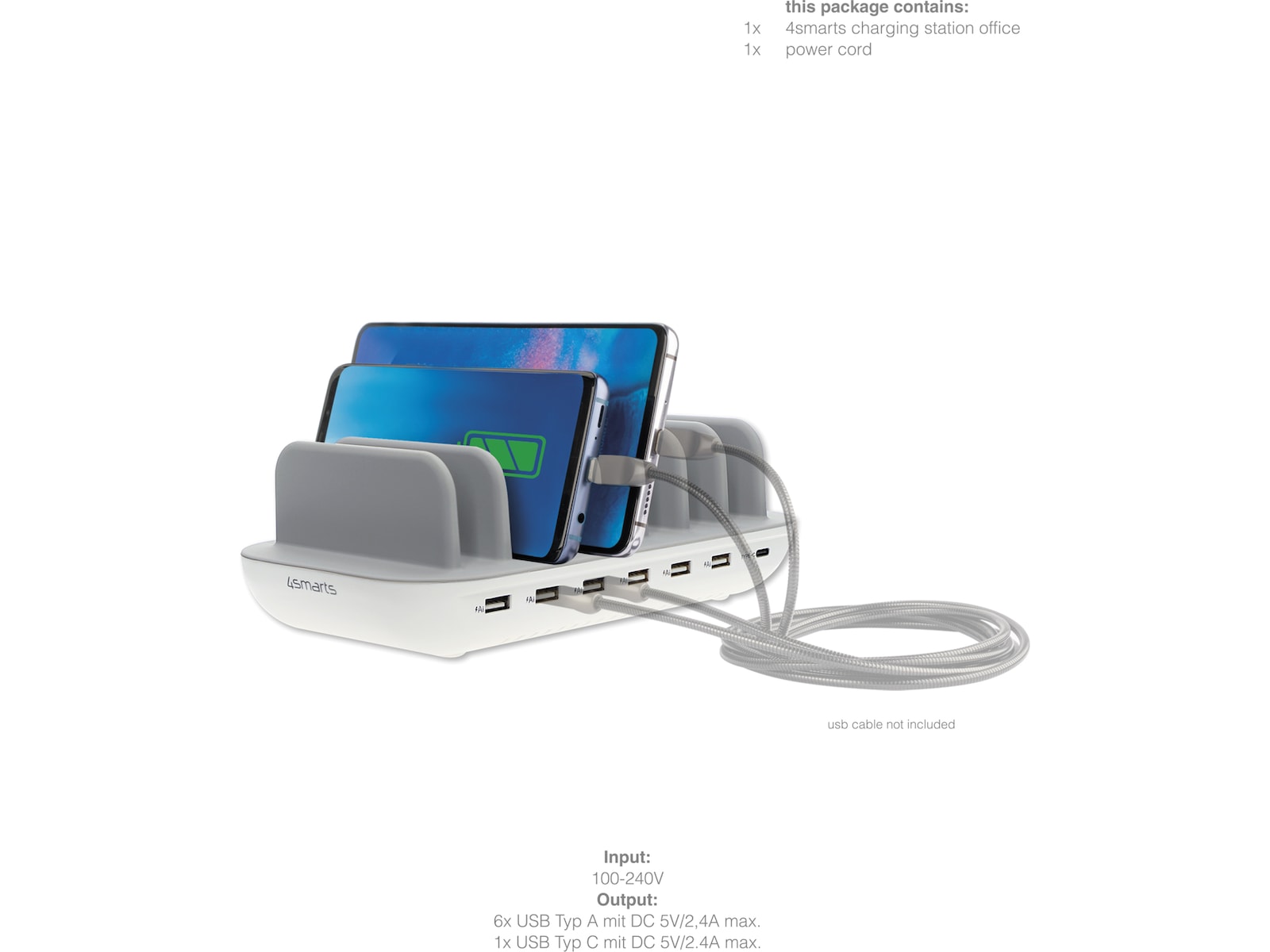 4smarts Office 60W Ladestasjon (hvit) Mobilladere