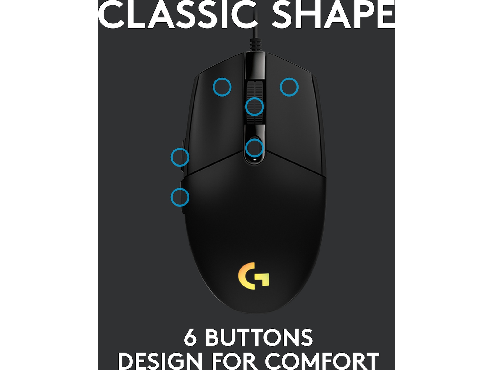 Logitech G203 Lightsync Gamingmus (sort) Gamingmus