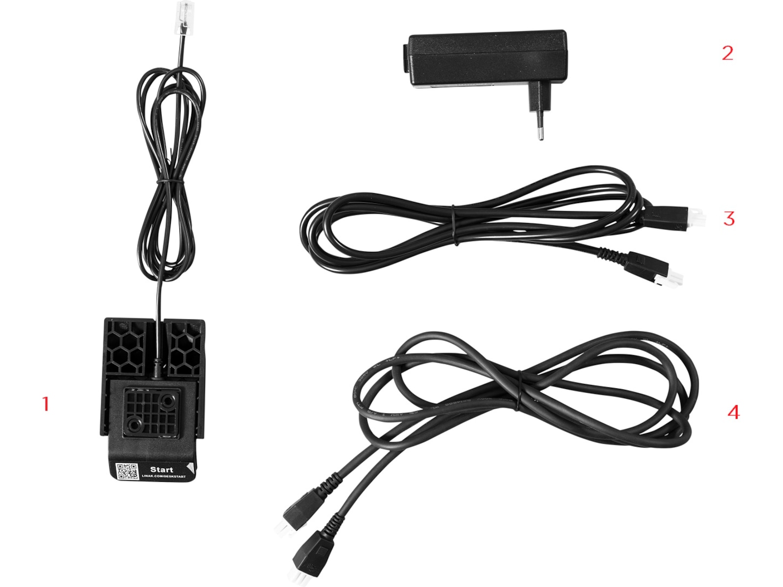 Kenson elektrisk understell - hvit Tilbehør og deler til skrivebord