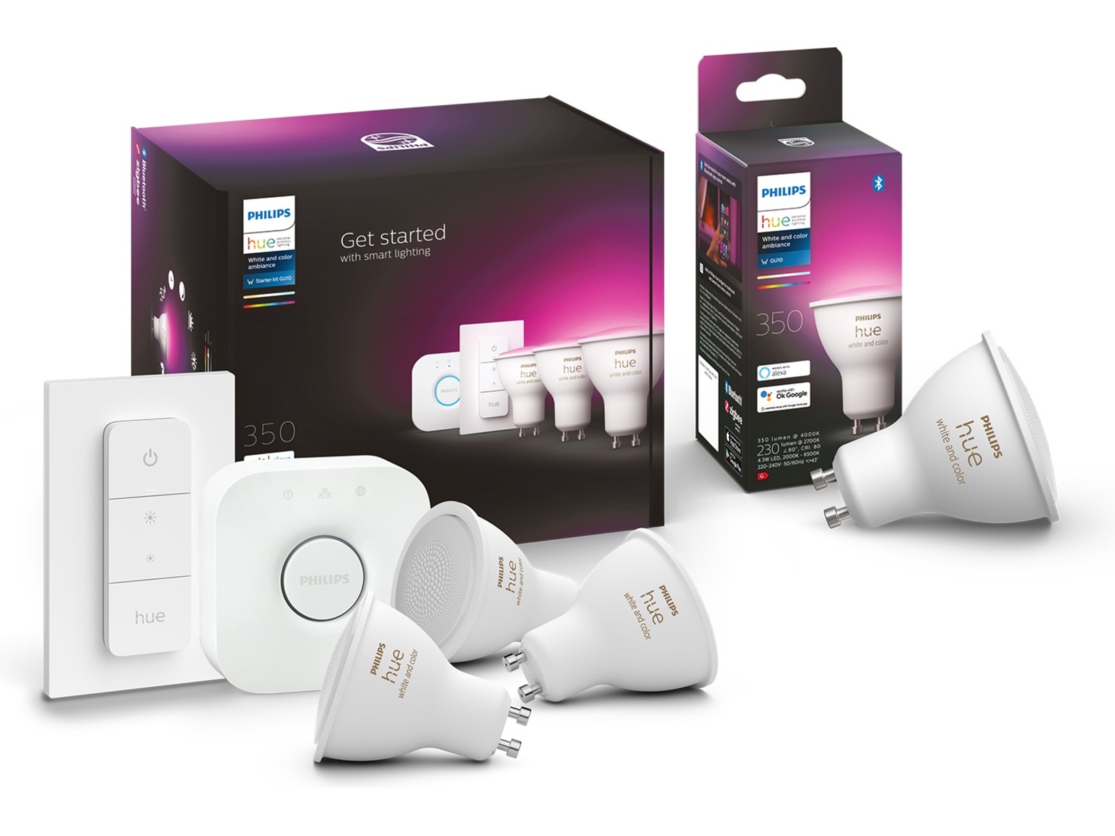 Philips Hue White & color ambiance startpakke GU10 Lyspærer & LED-pærer