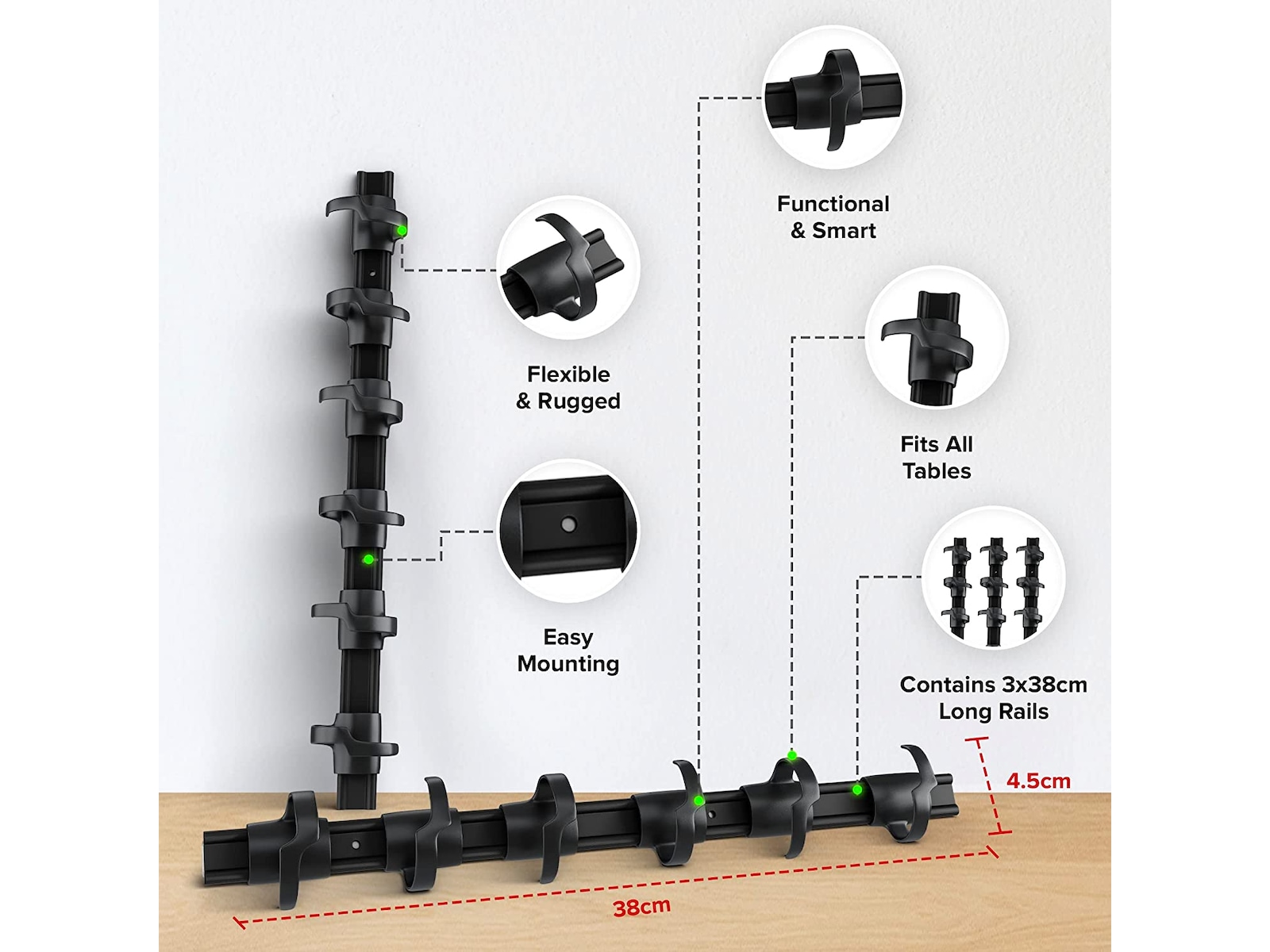 Kenson RIB kabelholder 38 cm (3 pk) Tilbehør til arbeidssteder og avlukker