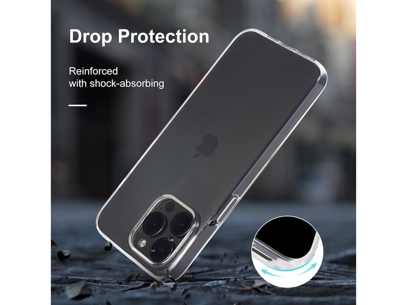 iiglo iPhone 15 Pro Max Silikondeksel (gjennomsiktig) Mobildeksel