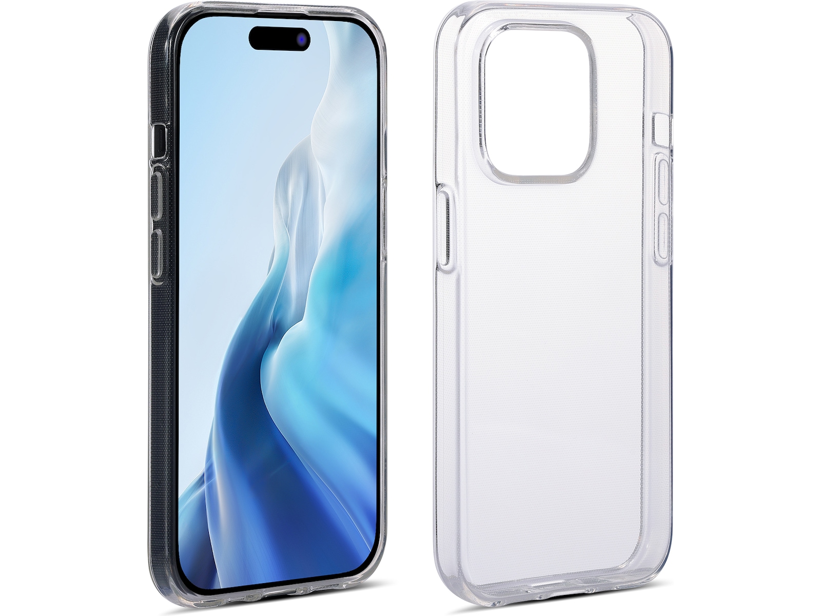 iiglo iPhone 15 Pro Silikondeksel (gjennomsiktig) Mobildeksel