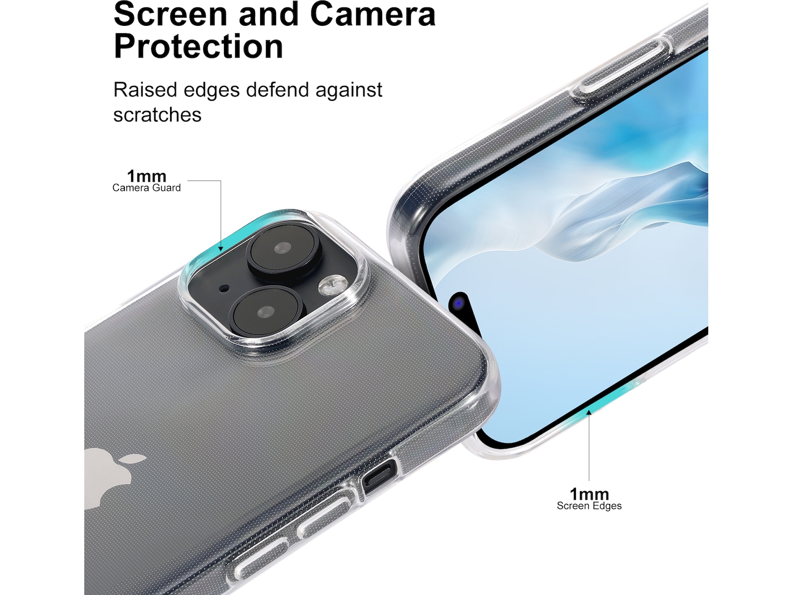 iiglo iPhone 15 / 14 Silikondeksel (gjennomsiktig) Mobildeksel