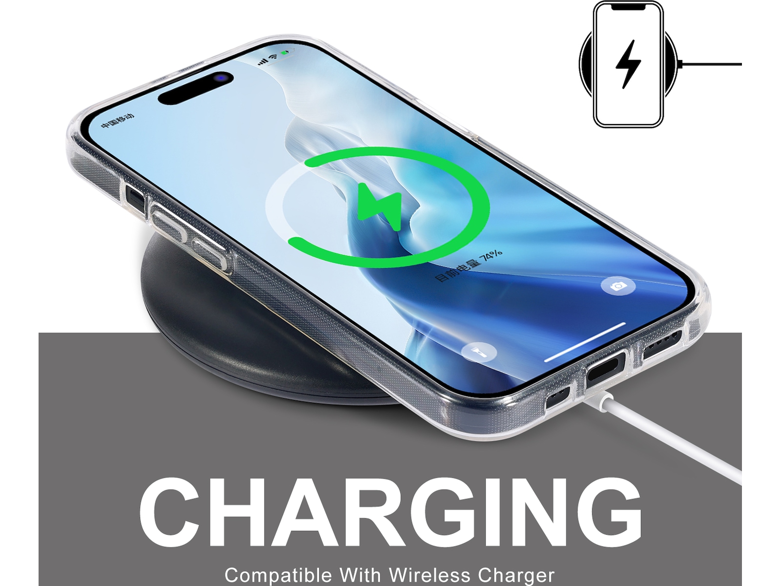 iiglo iPhone 15 / 14 Silikondeksel (gjennomsiktig) Mobildeksel