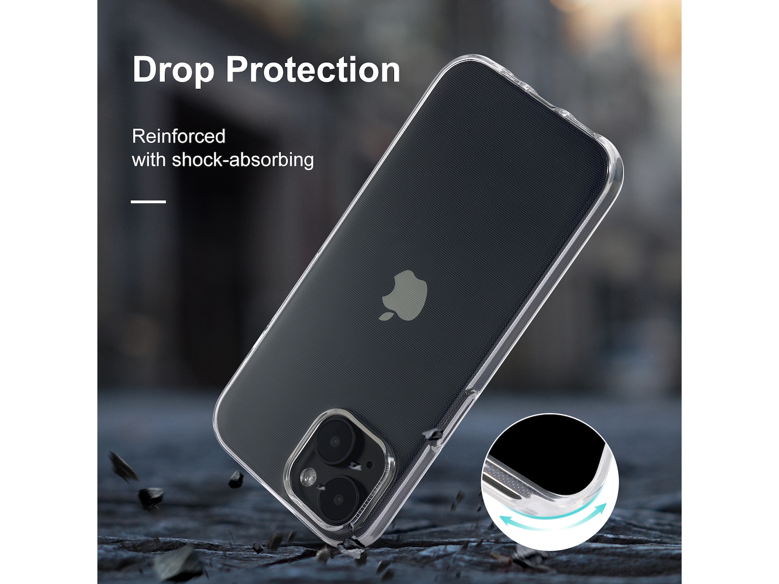 iiglo iPhone 15 / 14 Silikondeksel (gjennomsiktig) Mobildeksel