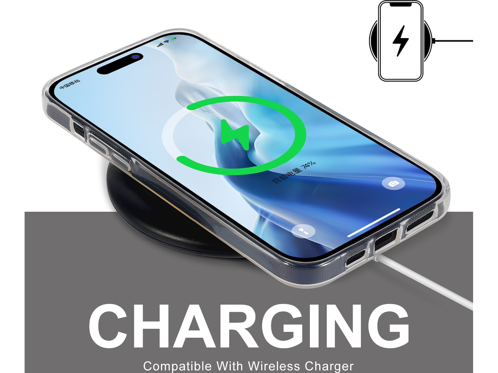 iiglo iPhone 15 Plus Silikondeksel (gjennomsiktig) Mobildeksel