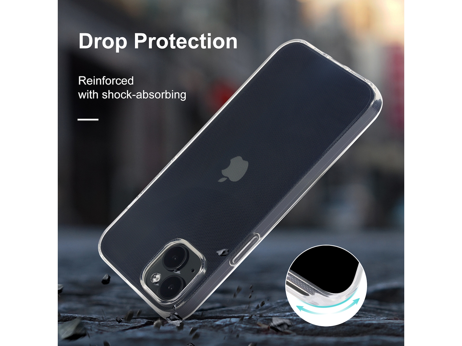 iiglo iPhone 15 Plus Silikondeksel (gjennomsiktig) Mobildeksel