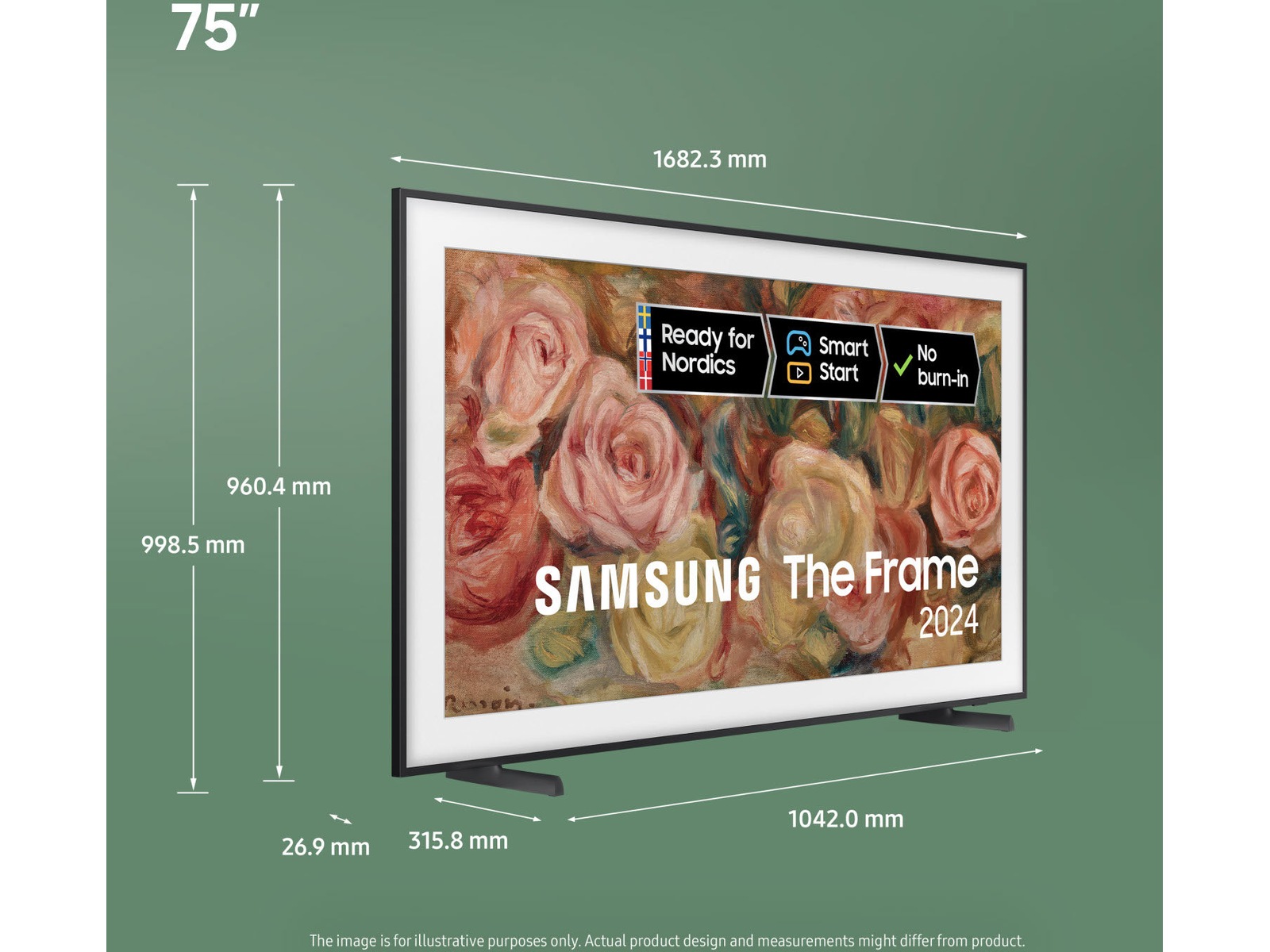 Samsung 75” The Frame 2024 TQ75LS03D 70 - 79 tommer TV