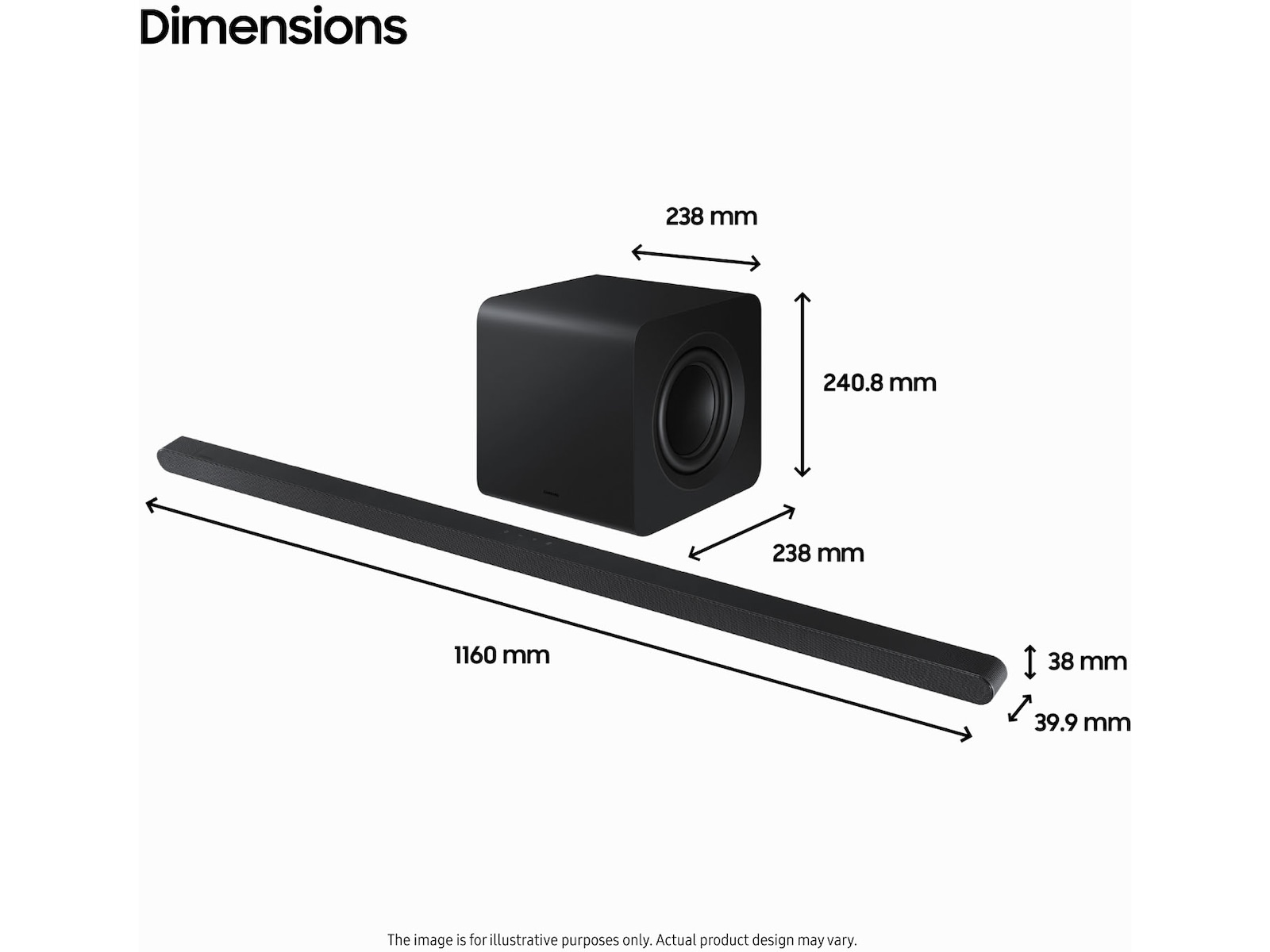 Samsung HW-S810D soundbar med subwoofer (sort) Lydplanker