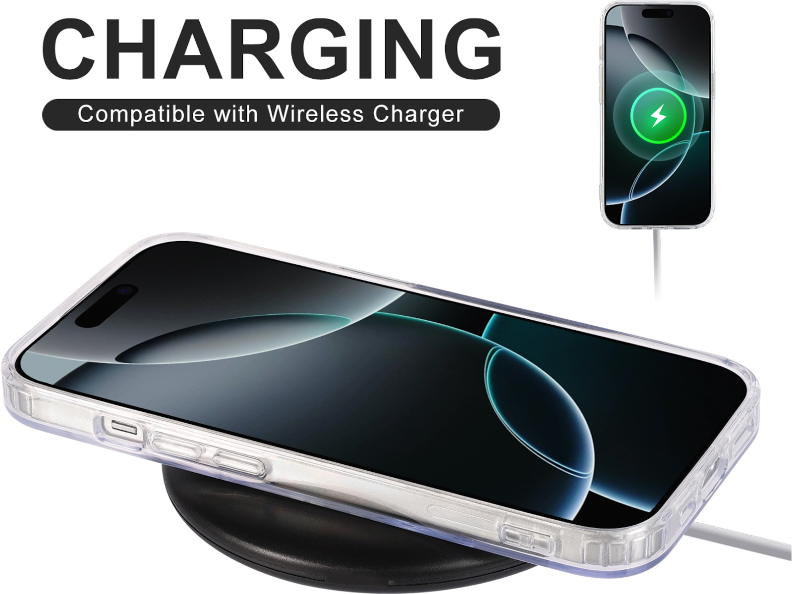 iiglo iPhone 16 Pro Magnetic Silikondeksel (gjennomsiktig) Mobildeksel