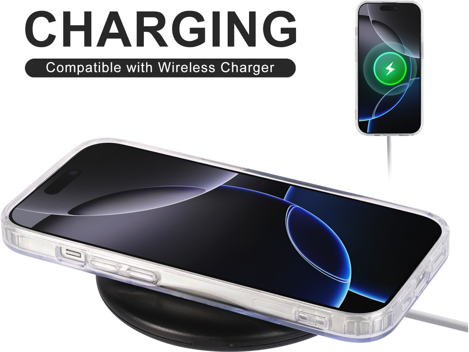 iiglo iPhone 16 Pro Max Magnetic Clear Case (gjennomsiktig) Mobildeksel