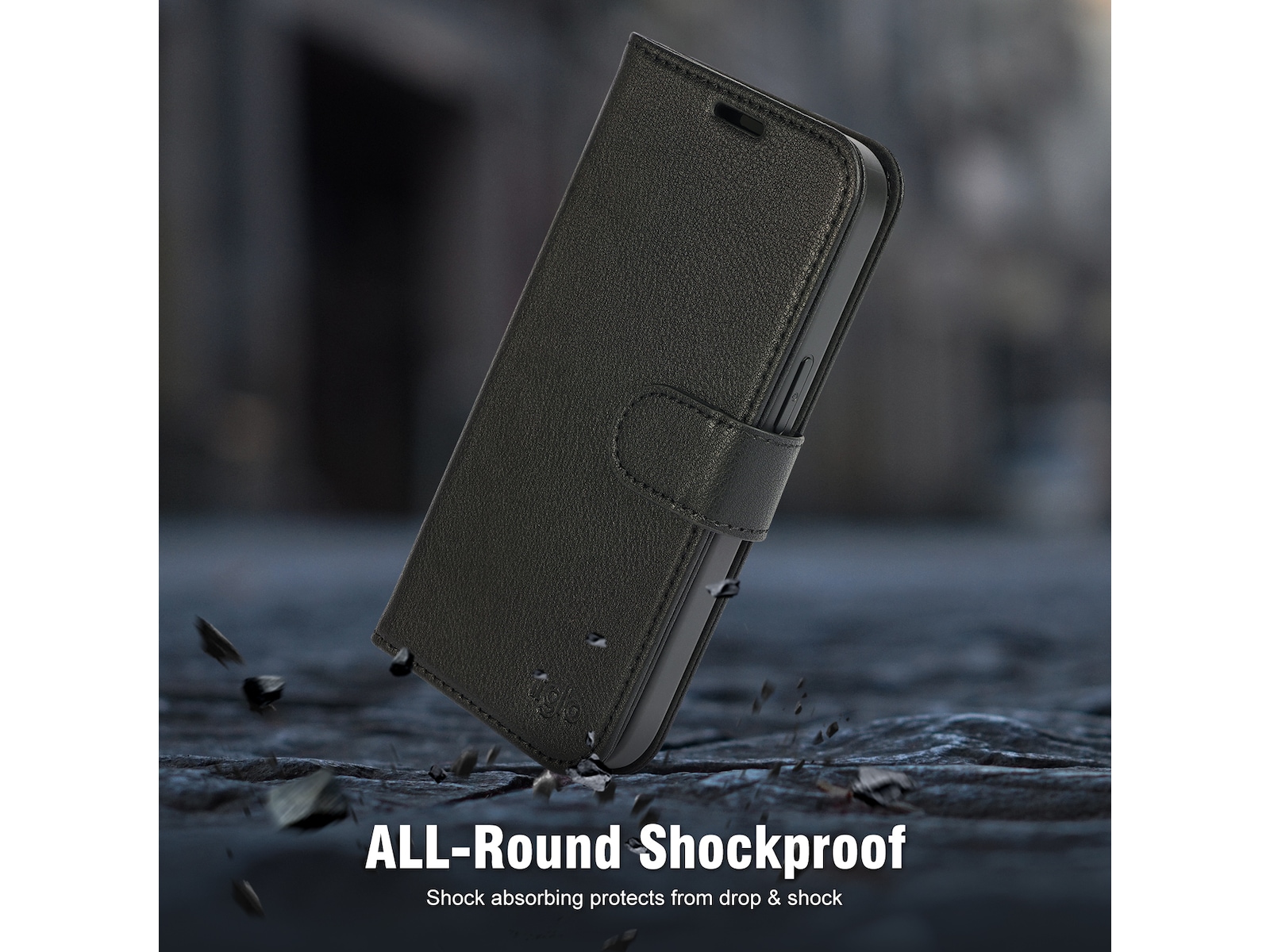 iiglo iPhone 15 2-i-1 Lommebokdeksel (sort) Mobildeksel