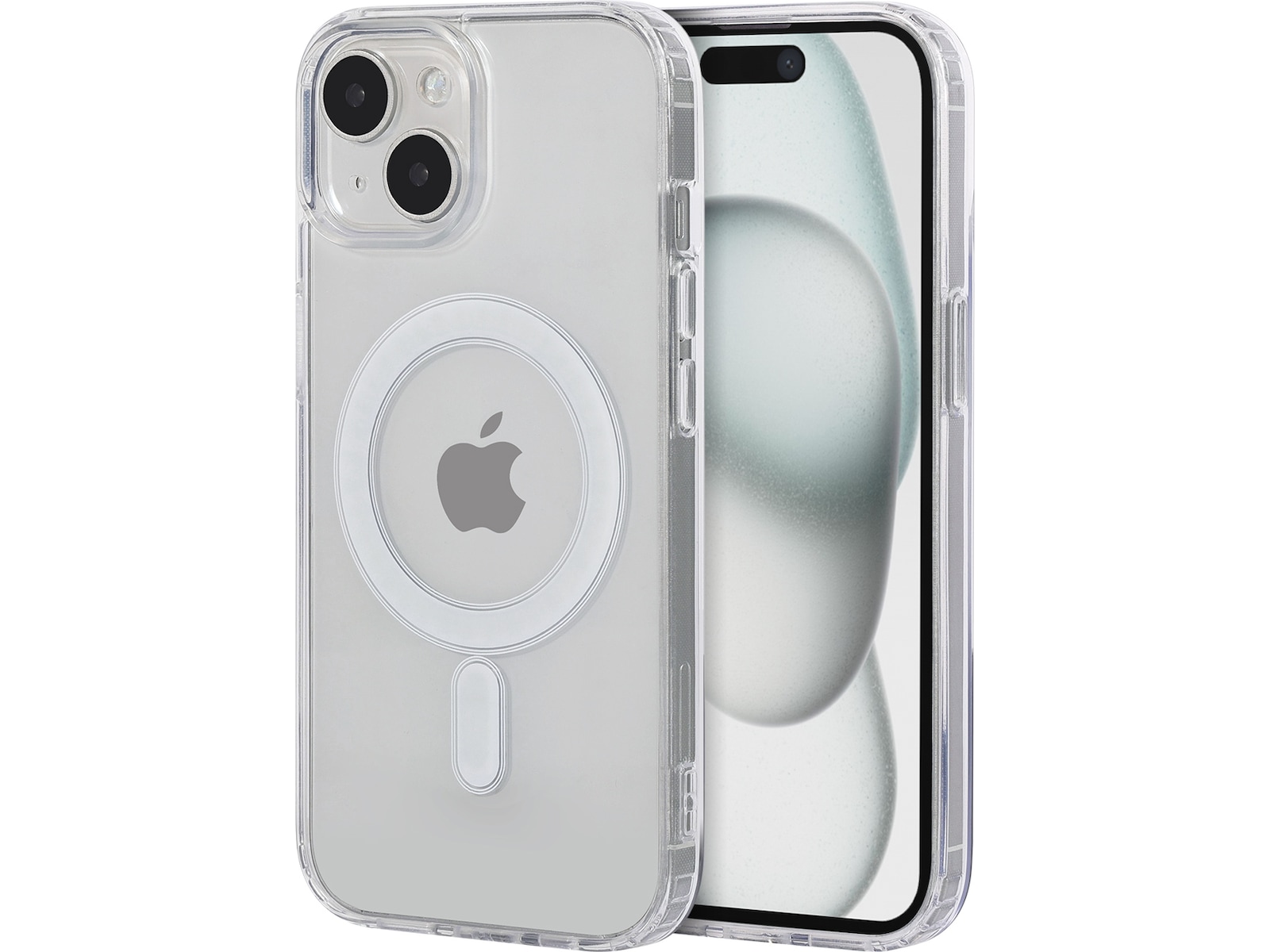 iiglo iPhone 15 Magnetic Silikondeksel (gjennomsiktig) Mobildeksel