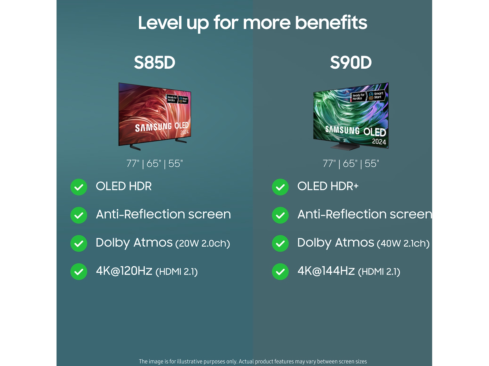 Samsung 55" S85D 4K OLED Smart TV TQ55S85D 50 - 59 tommer TV