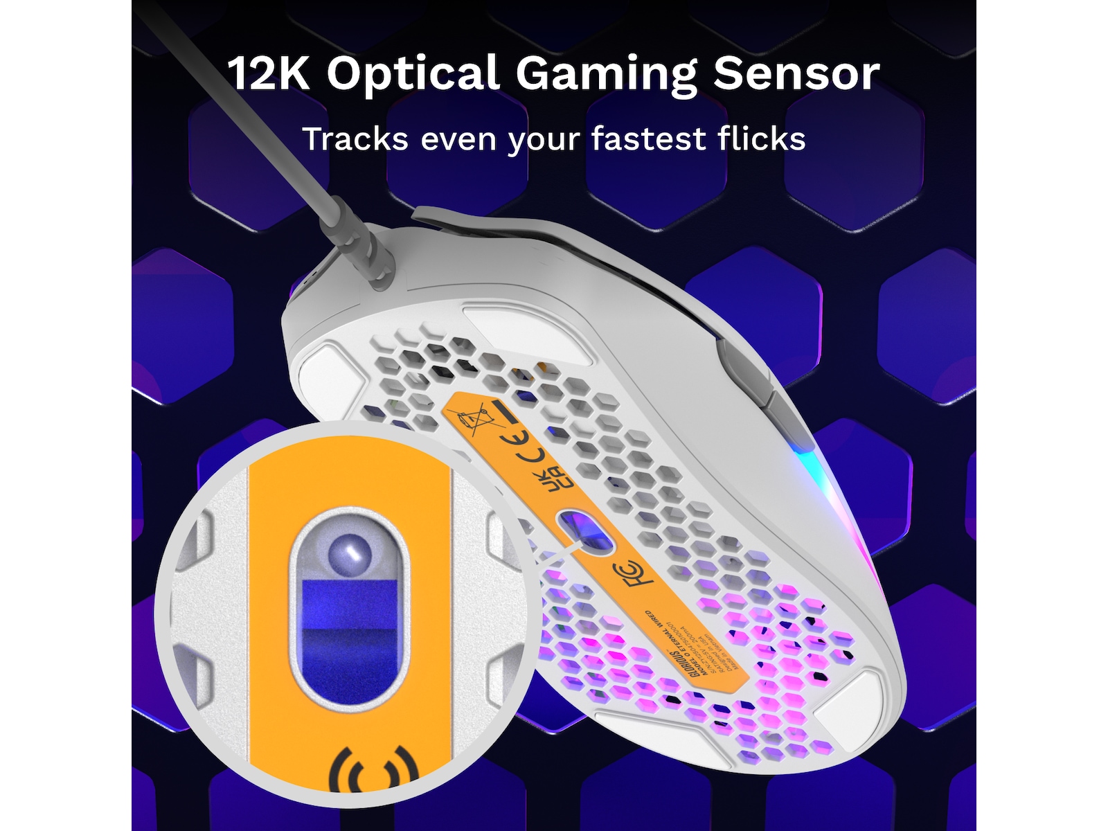 Glorious Model O Eternal gamingmus (hvit) Gamingmus