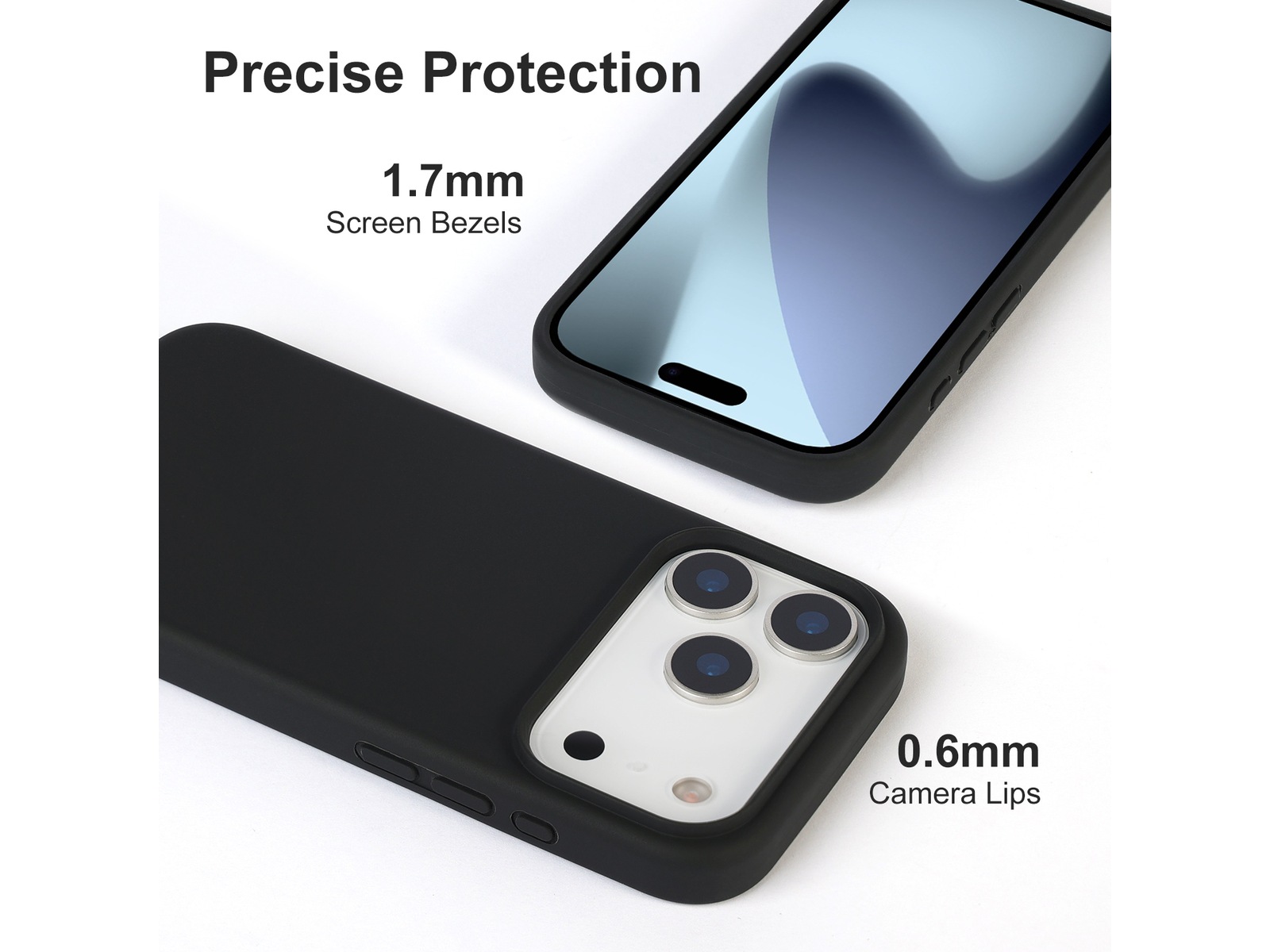 iiglo iPhone 17 Pro Magnetic Silikondeksel (sort) Mobildeksel