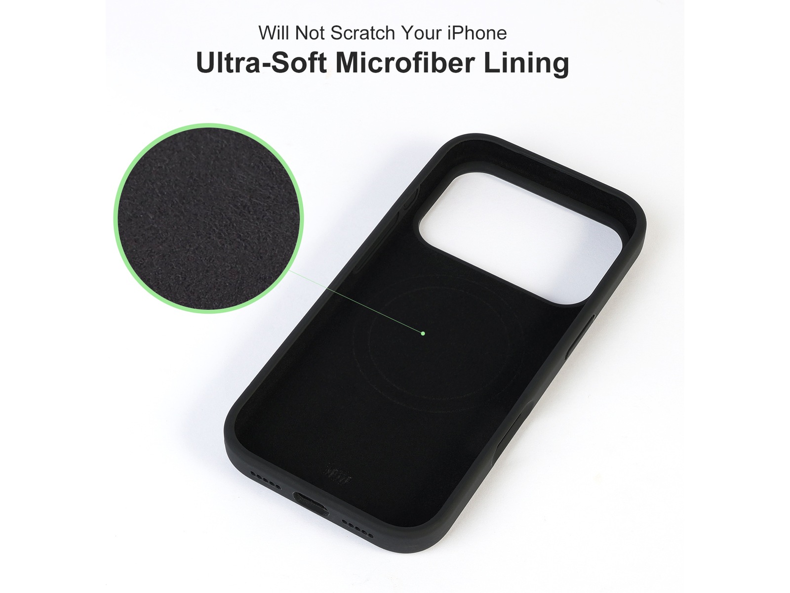 iiglo iPhone 17 Pro Magnetic Silikondeksel (sort) Mobildeksel