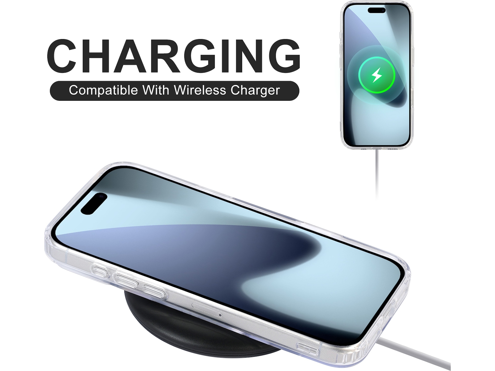 iiglo iPhone 17 Pro Max Magnetic Silikondeksel (gjennomsiktig) Mobildeksel