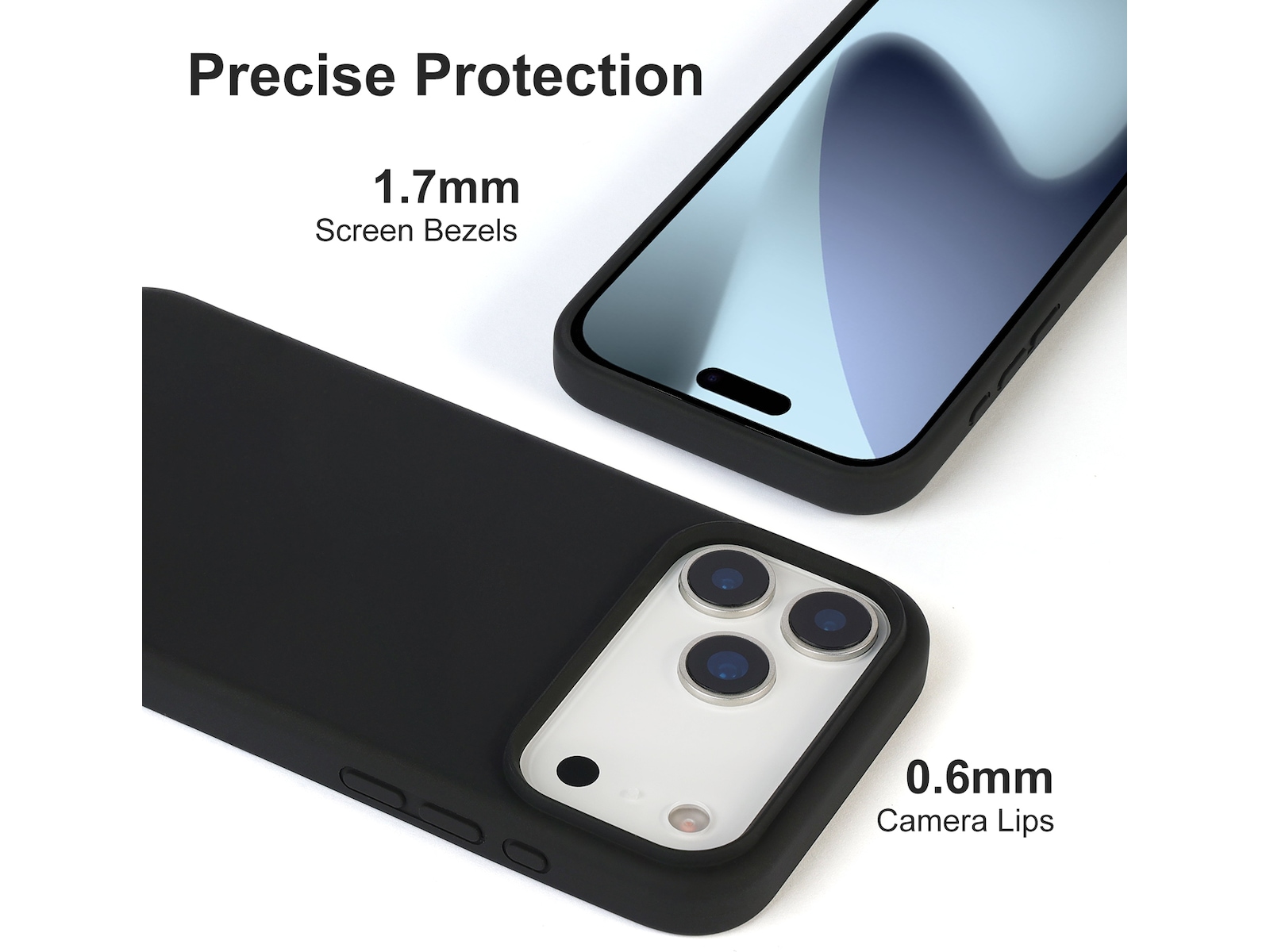 iiglo iPhone 17 Pro Max Magnetic Silikondeksel (sort) Mobildeksel