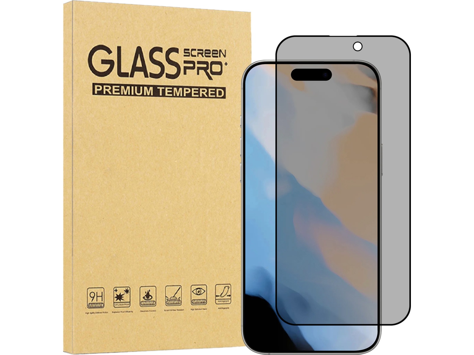 iiglo iPhone 17 / 16 Pro Privacy skjermbeskytter Skjermbeskytter