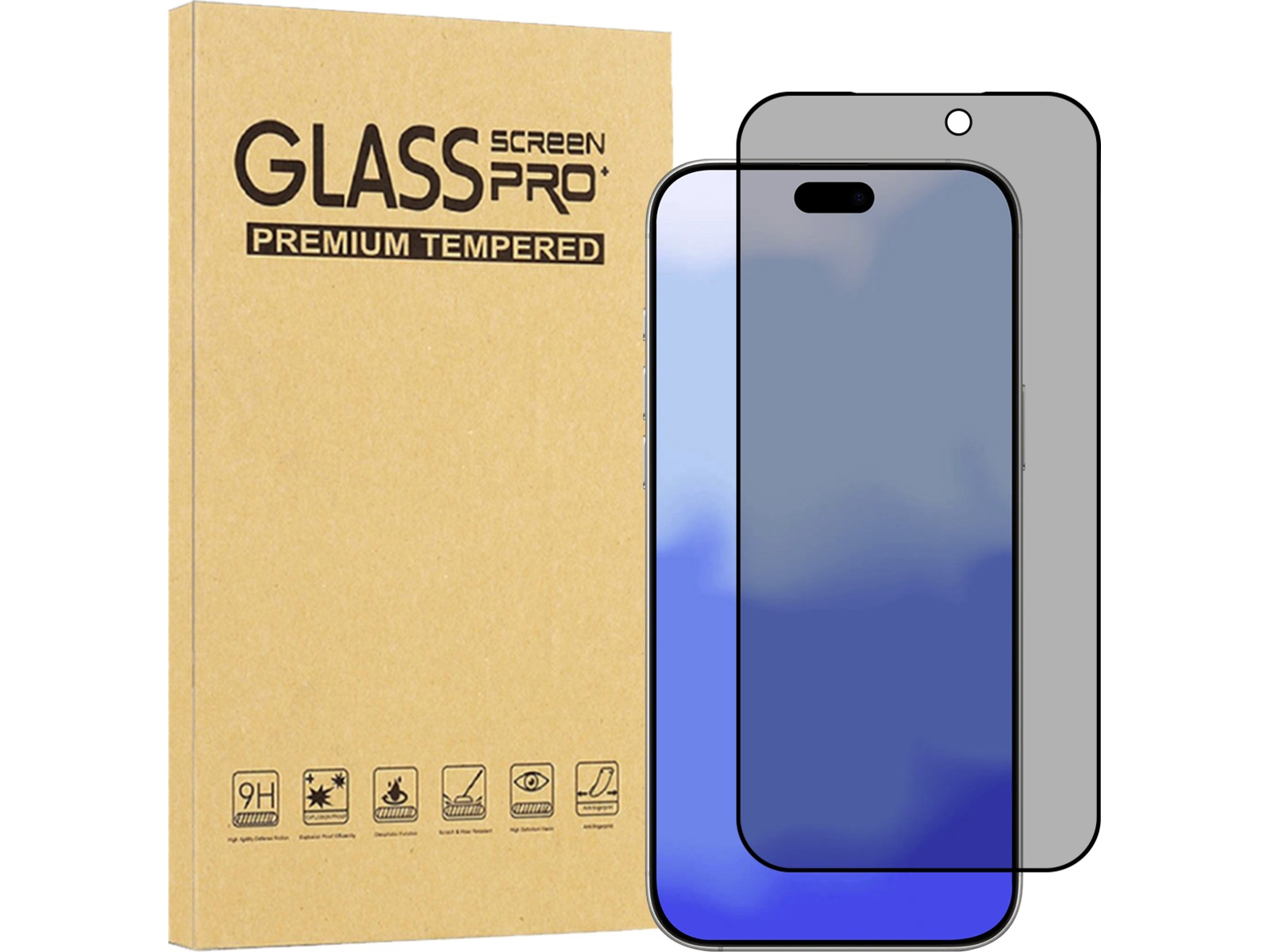 iiglo iPhone 17 Pro Privacy skjermbeskytter Skjermbeskytter