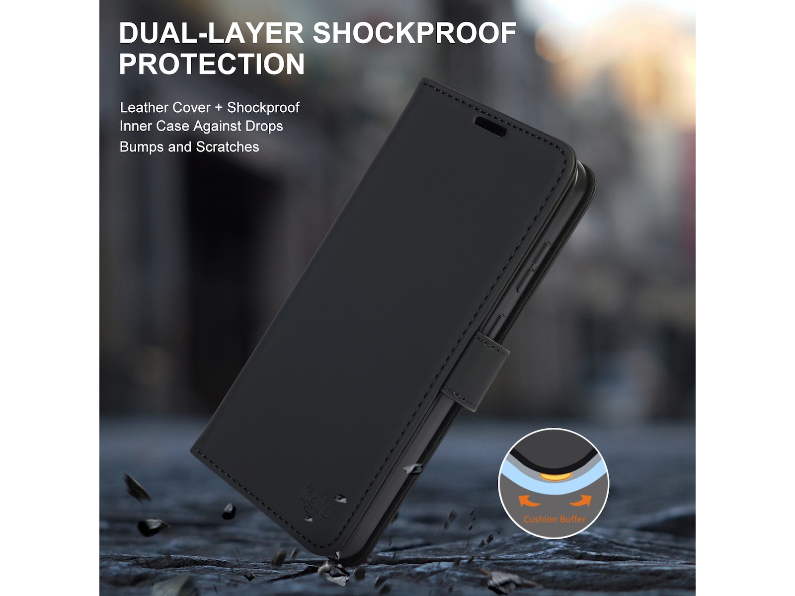 iiglo Galaxy S25 FE Lommebokdeksel (sort) Mobildeksel