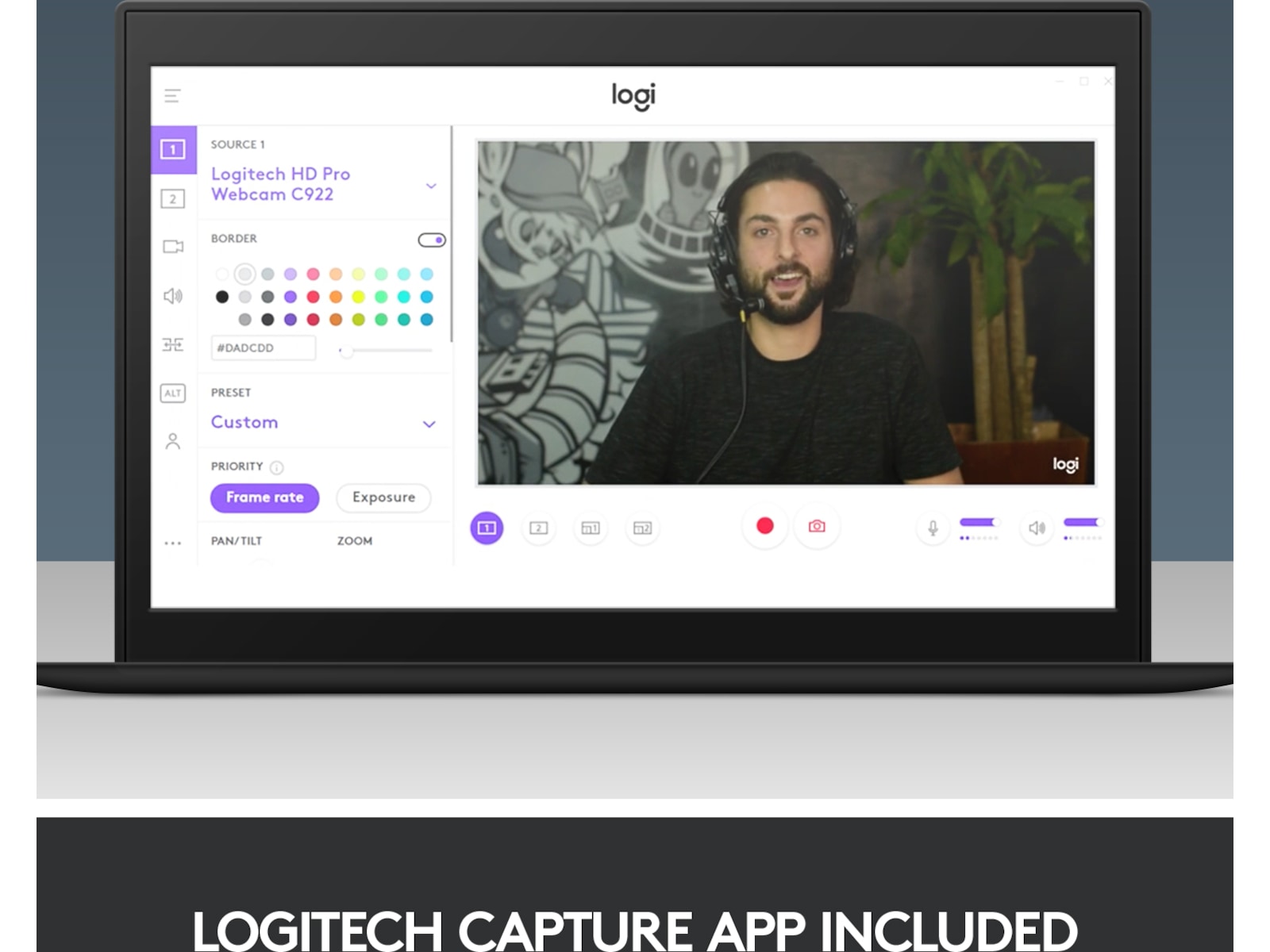 Logitech C922 30FPS 1080P Professionel Streaming Webkamera Webkamera