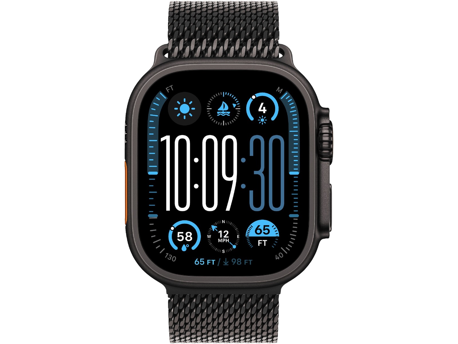 Apple Watch 49mm Titanium Milanese Loop (black) Reim