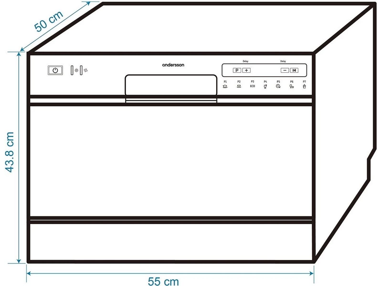 Andersson DHW 2.0 Oppvaskmaskin (hvit) -B-Grade Demo oppvaskmaskin