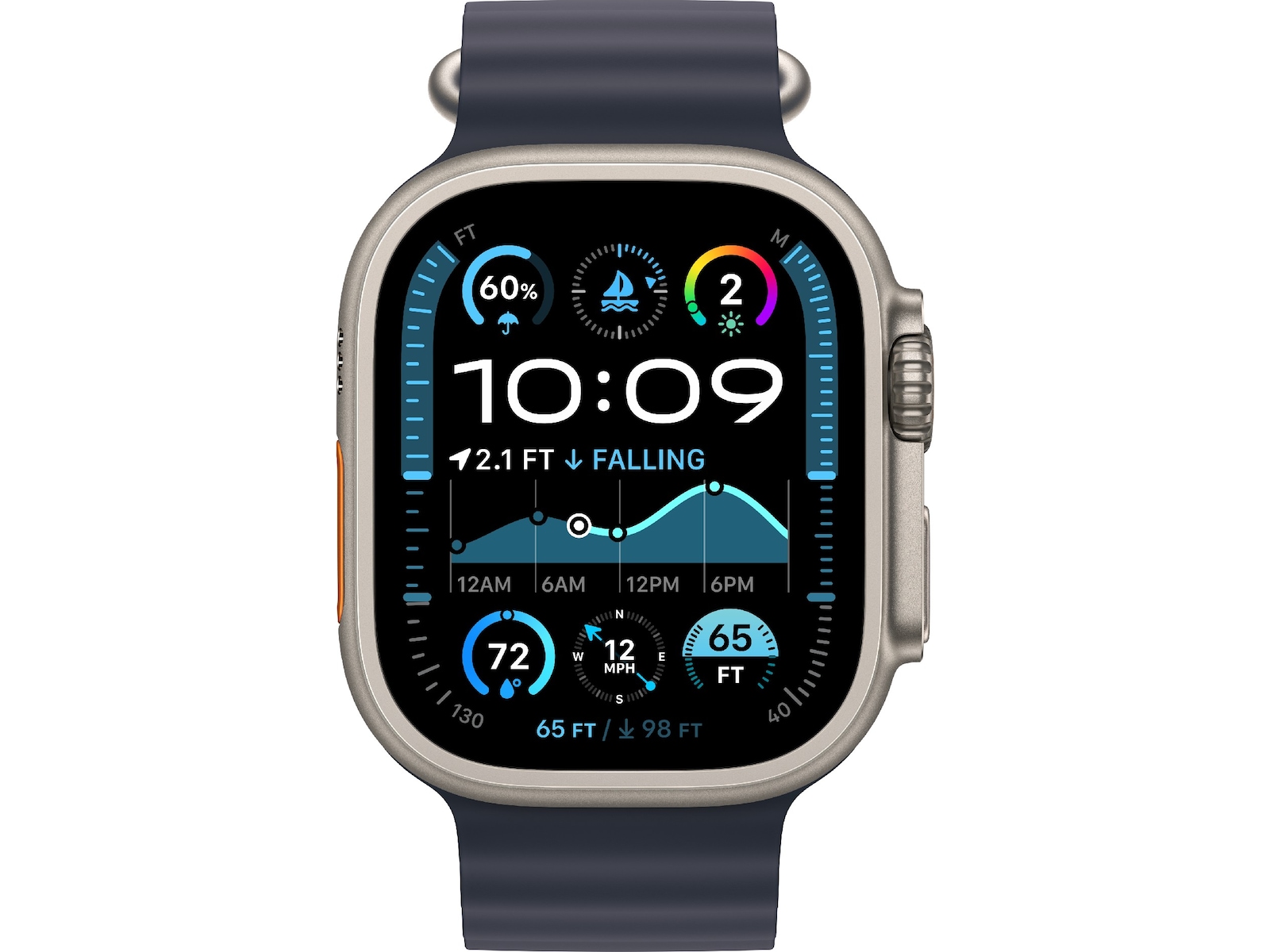 Apple Watch 49mm Natural Titanium Ocean Band Extension (navy) Reim