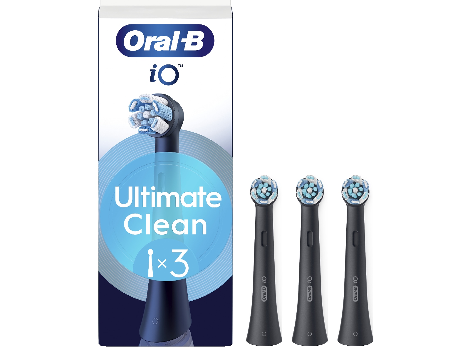 Oral-B iO Ultimate Clean Børstehoder 3 stk (sort) Tannbørstehoder