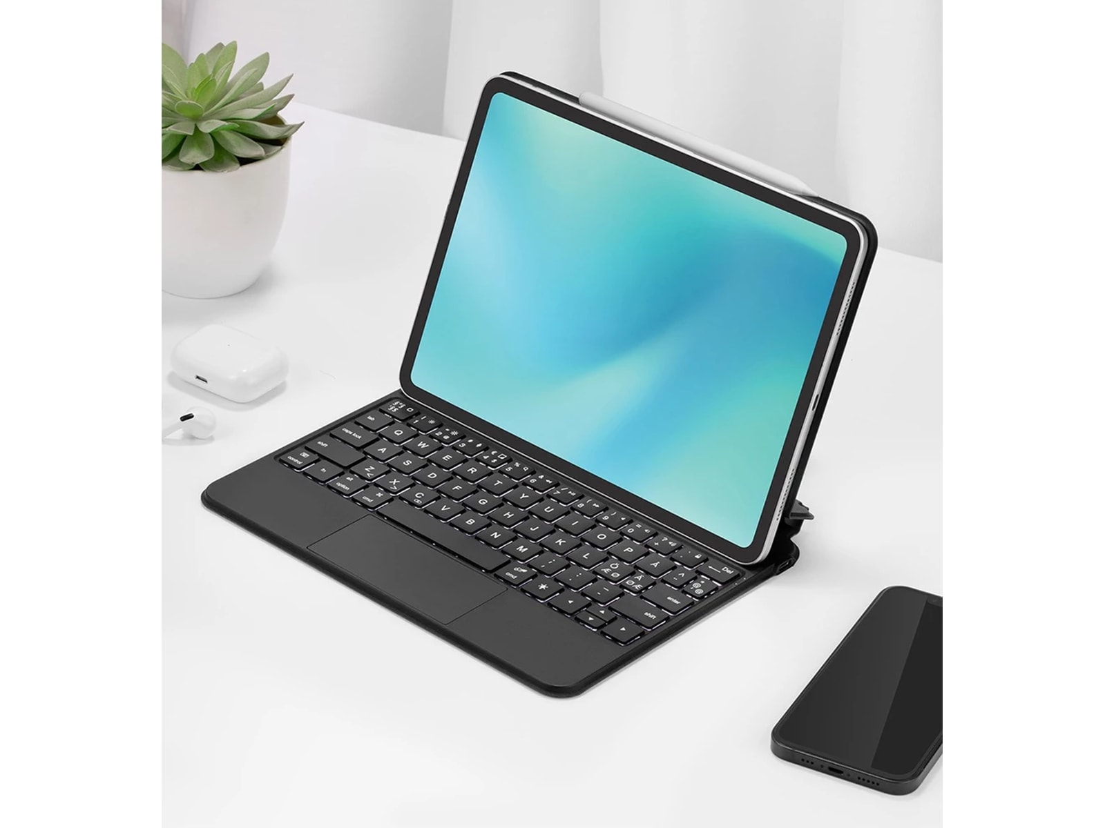 Andersson iPad Air 10,9" / 11" tastaturdeksel (sort) Tastatur og stylus