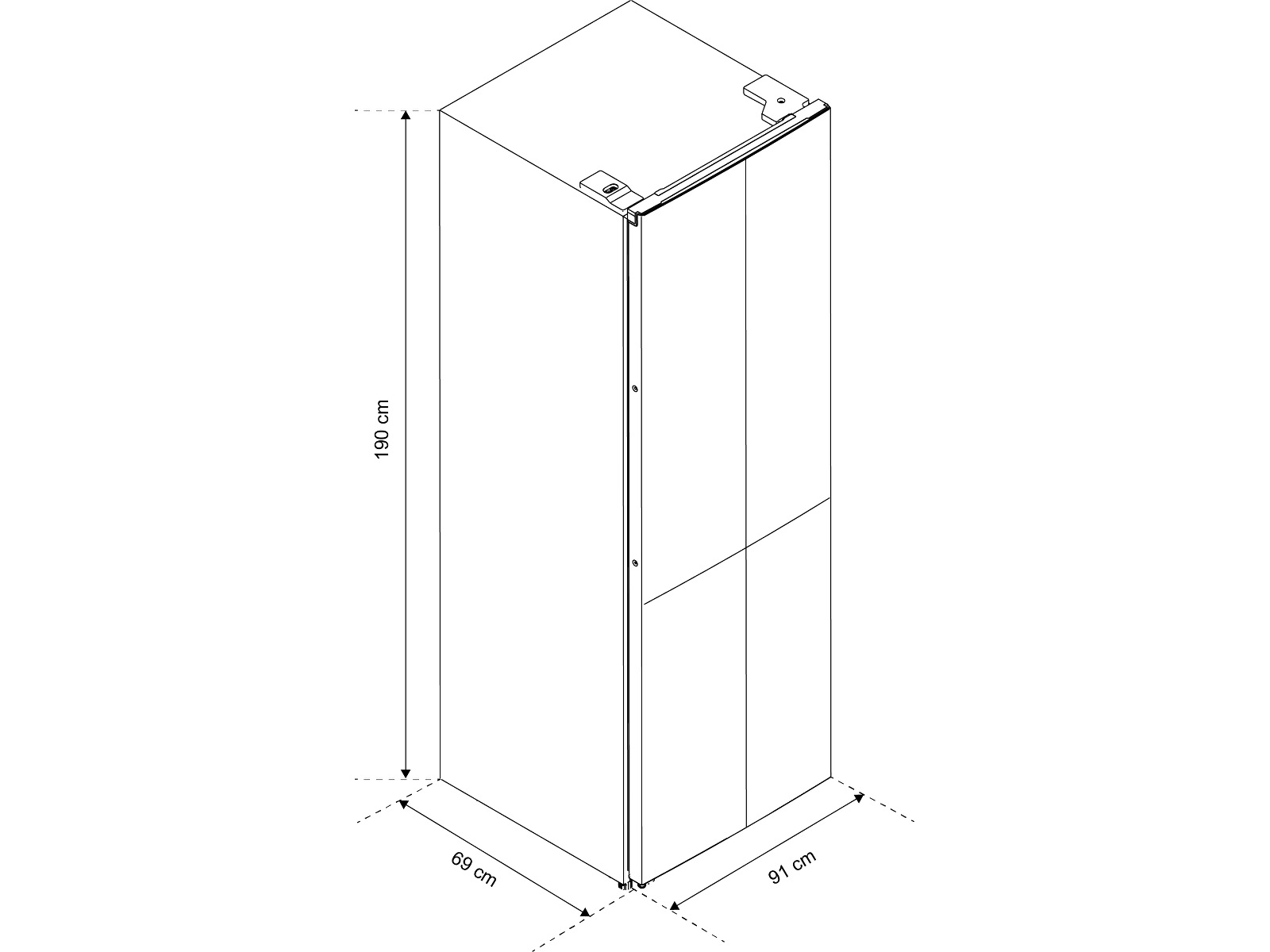 Avant MDR91DI1 Side-by-side kjøle- og fryseskap (sort) Side-by-side kjøleskap