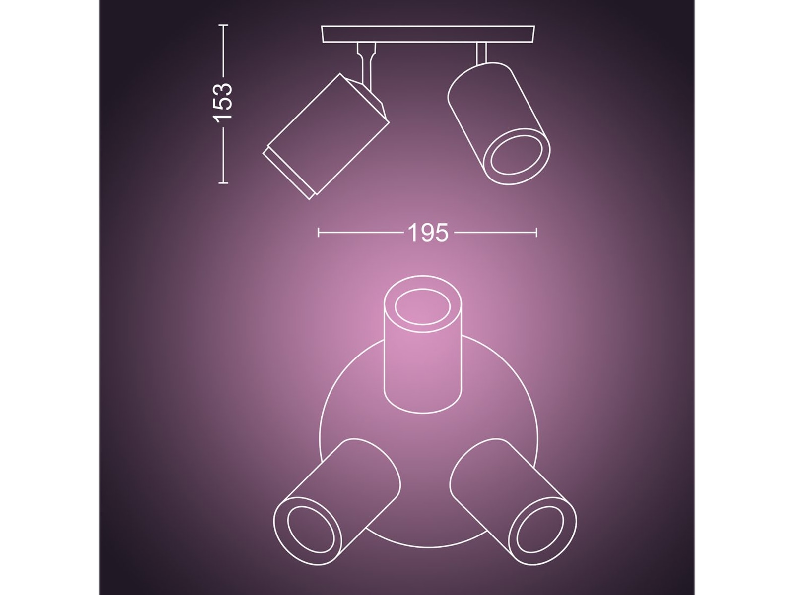 Philips Hue Trippelt Fugato-spotlight (hvit) Taklampe