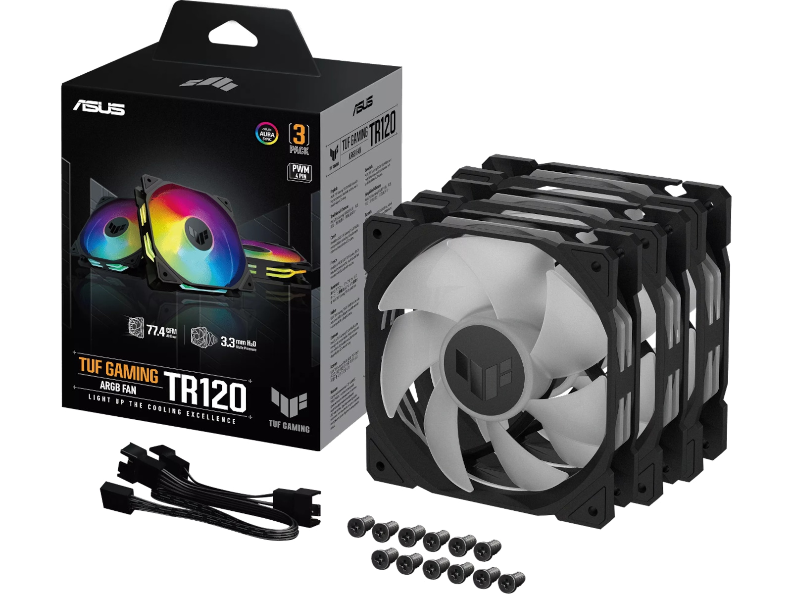 Asus TUF Gaming TR120 ARGB Vifte 3pk (sort) Vifter