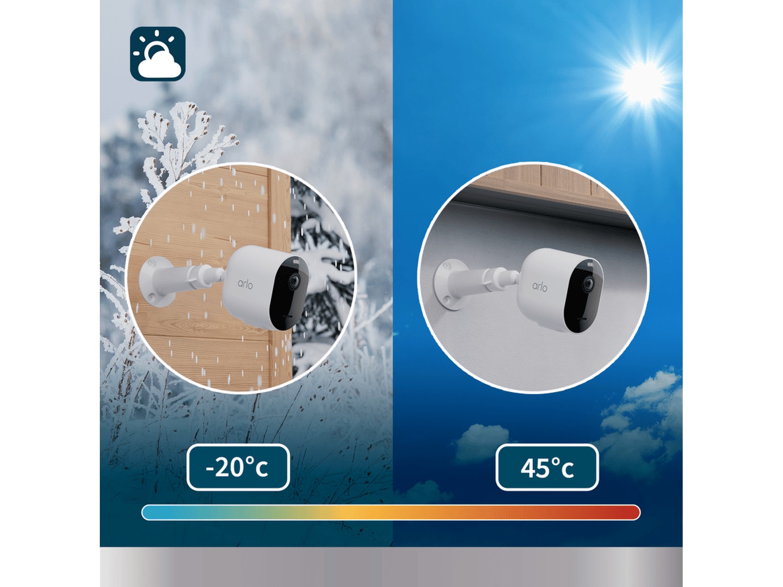 Arlo Pro 5 2K sikkerhetskamera 4-pakk (hvit) Overvåkningskameraer