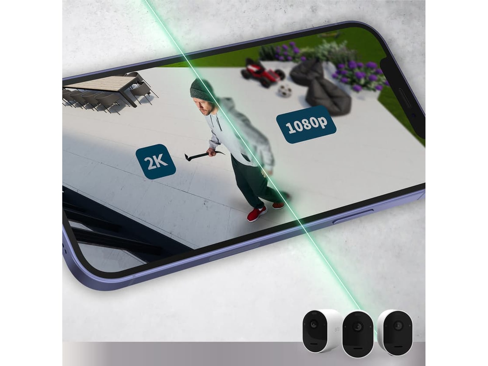 Arlo Pro 5 2K sikkerhetskamera 2-pakk (hvit) Overvåkningskameraer