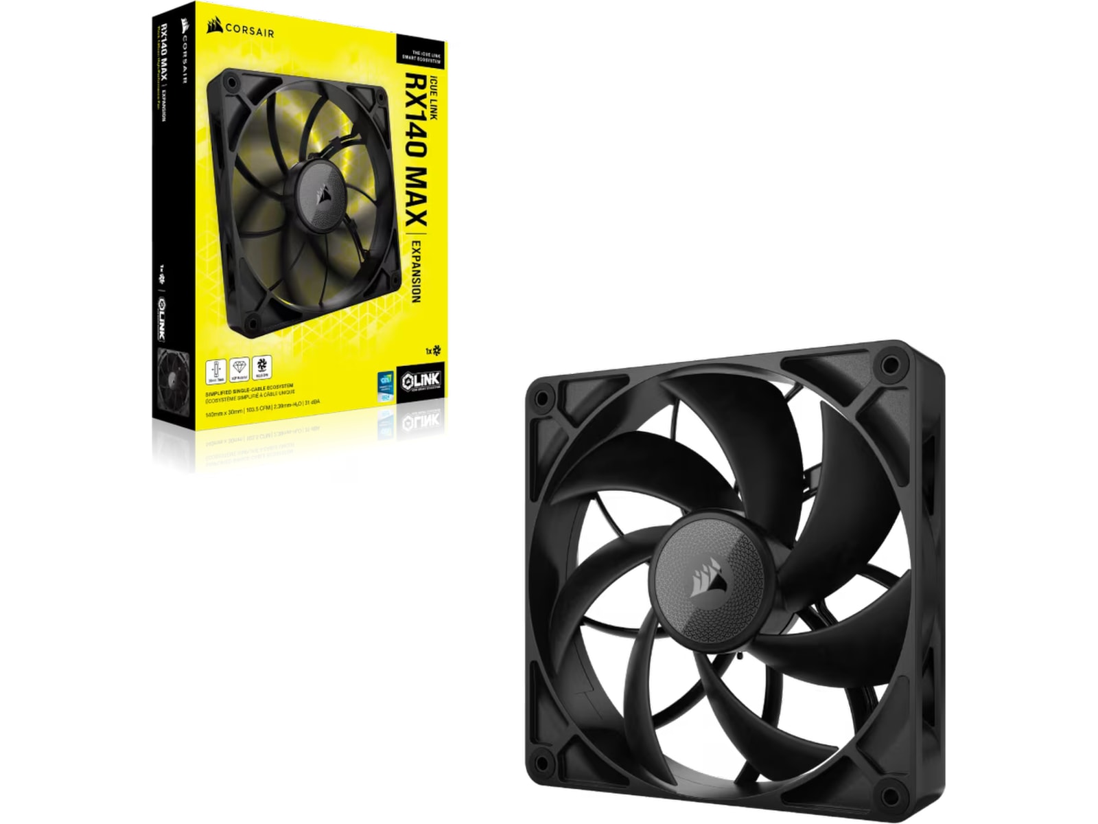 Corsair iCUE LINK RX140 MAX Vifte (sort) Vifter