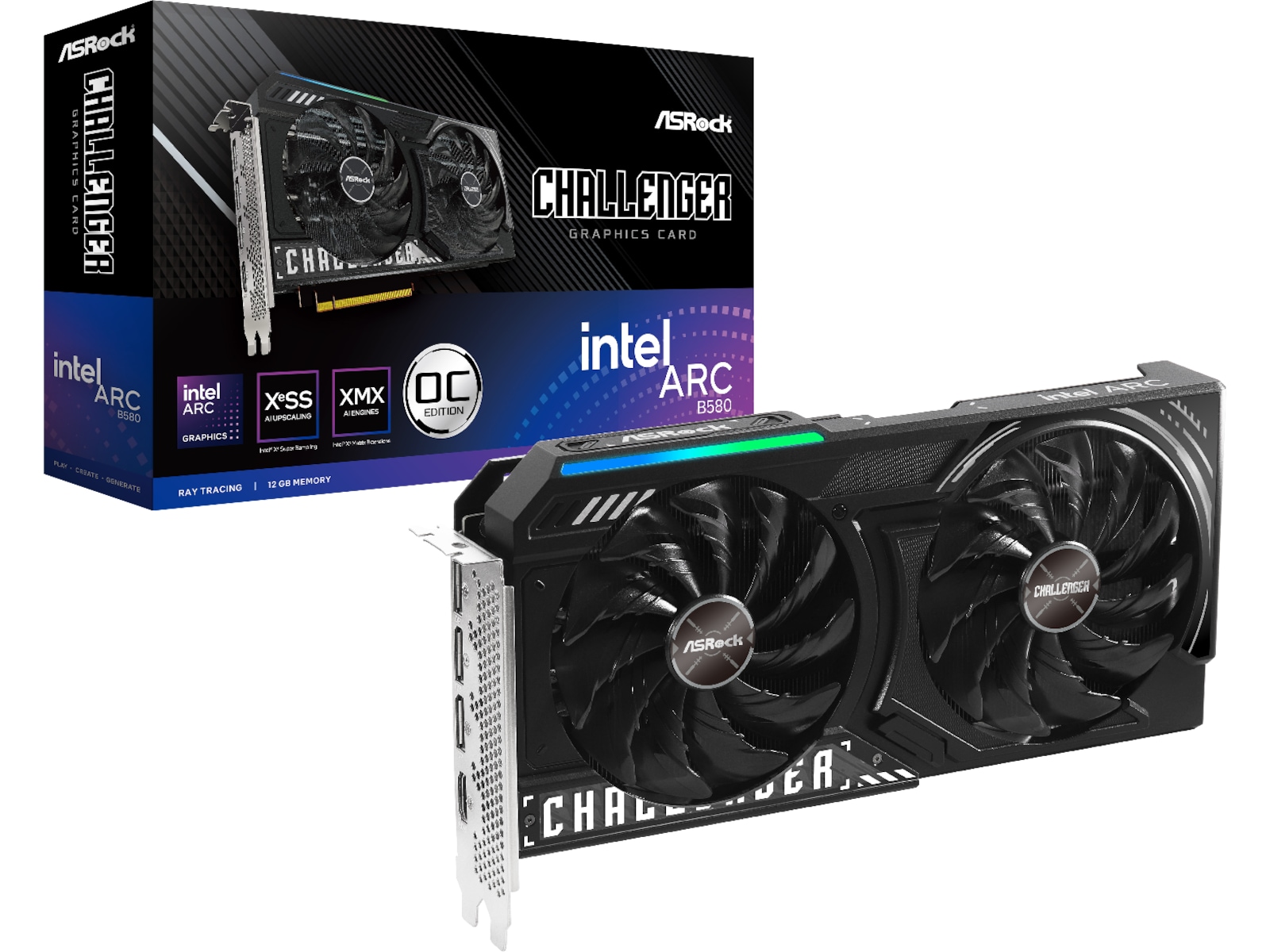 ASRock Intel Arc B580 Challenger OC Skjermkort