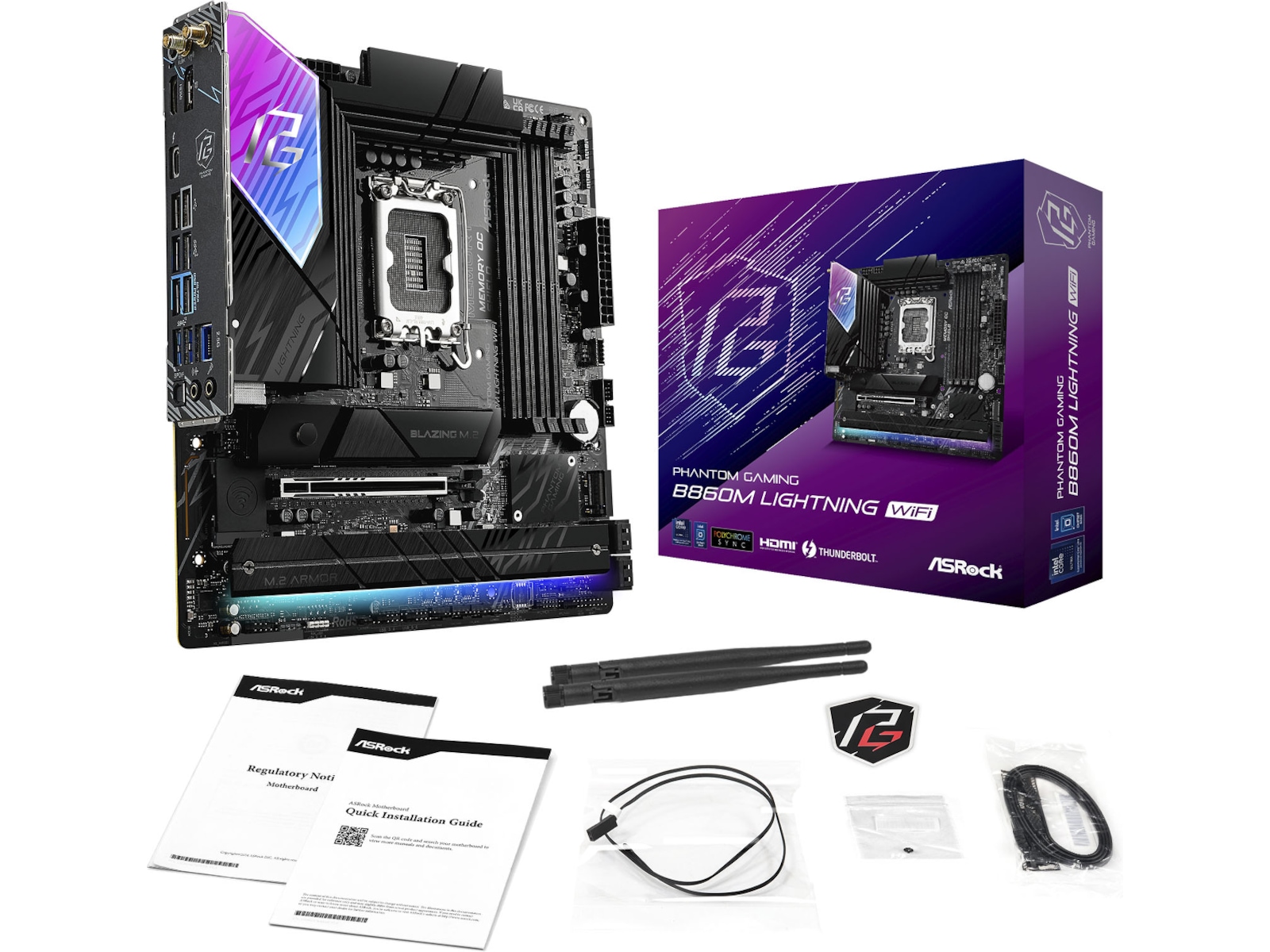 ASRock B860M Lightning WiFi Hovedkort Intel Socket