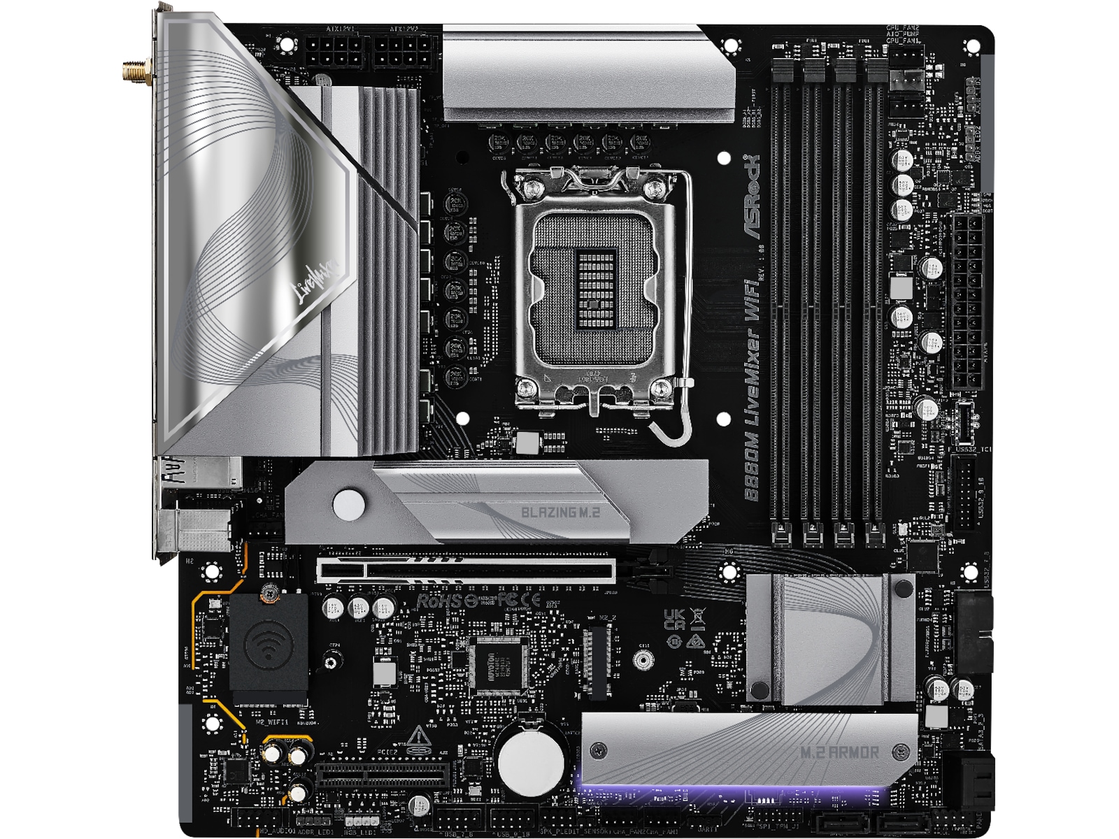 ASRock B860M LiveMixer WiFi Hovedkort Intel Socket