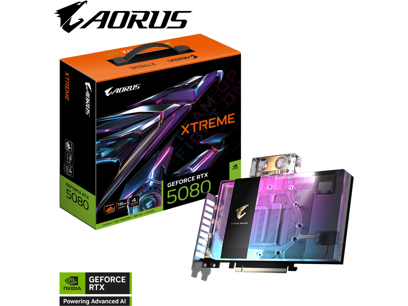 Gigabyte Aorus GeForce RTX 5080 XTREME WATERFORCE WB Skjermkort