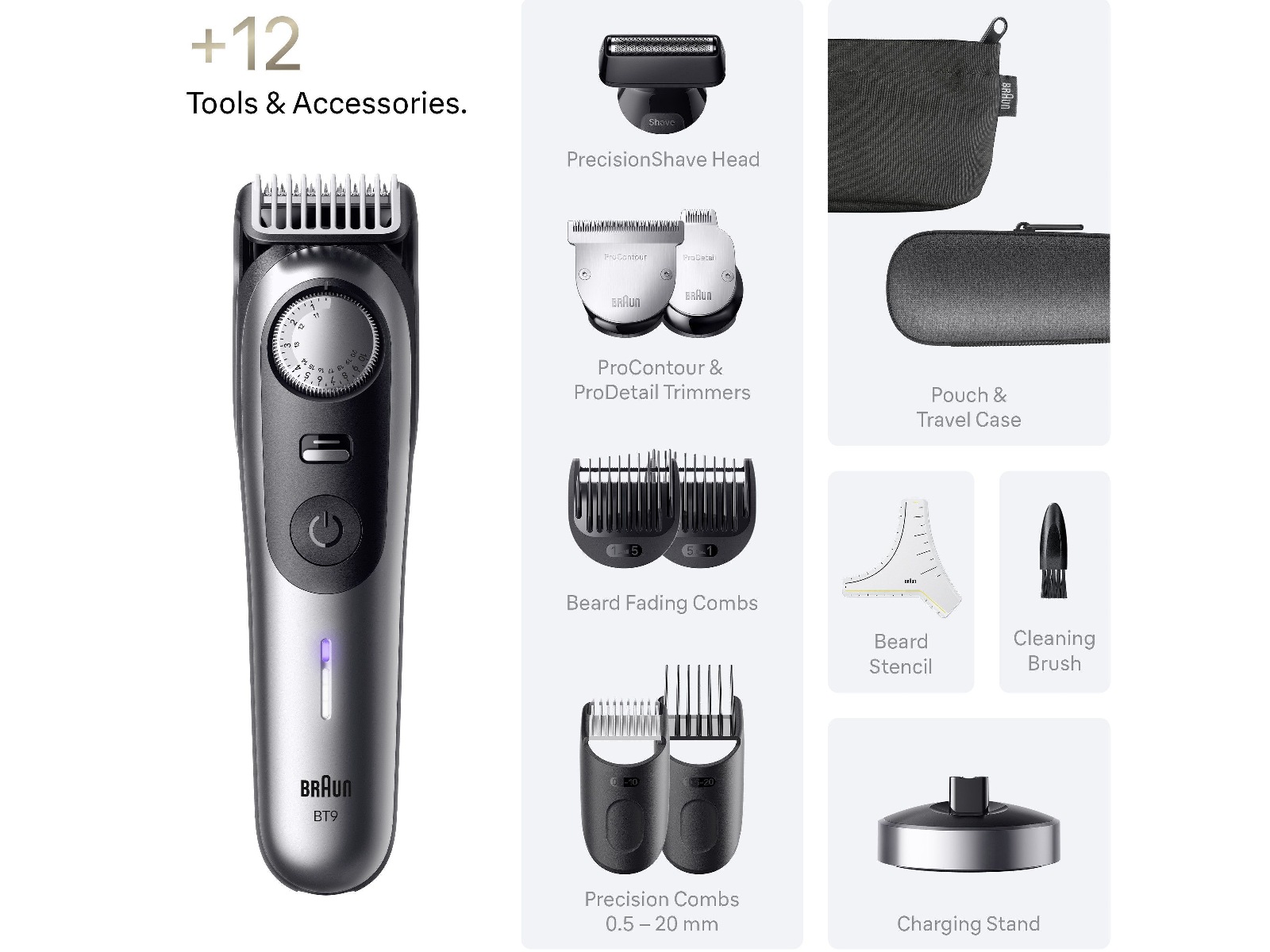 Braun Series 9 Skjeggtrimmer (krom) Barbermaskiner